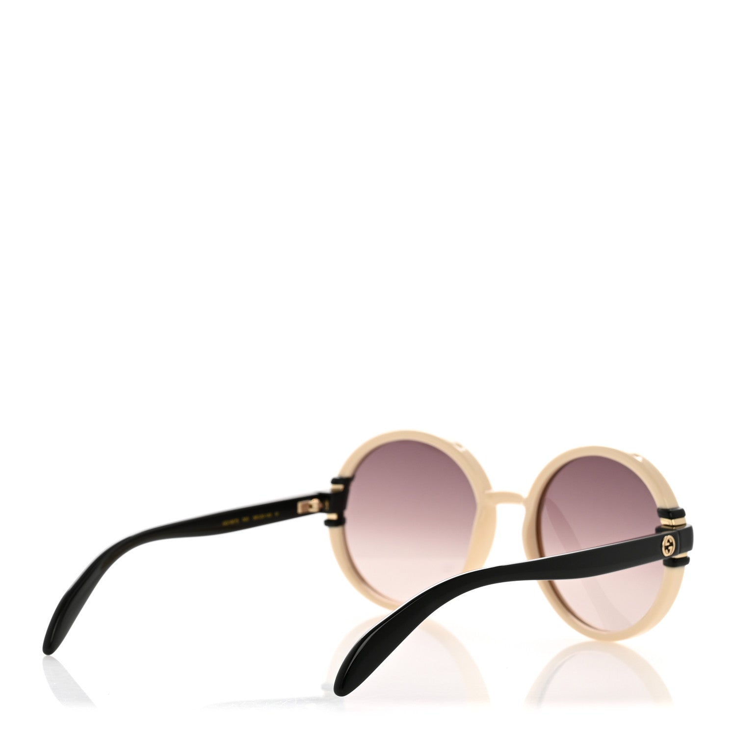 Acetate Round Sunglasses GG1067S White Black