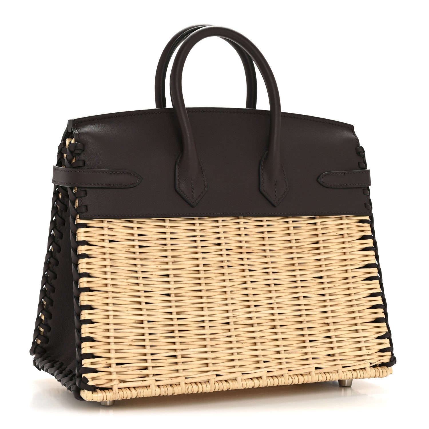 Wicker Swift Picnic Birkin 25 Naturel Rouge Sellier
