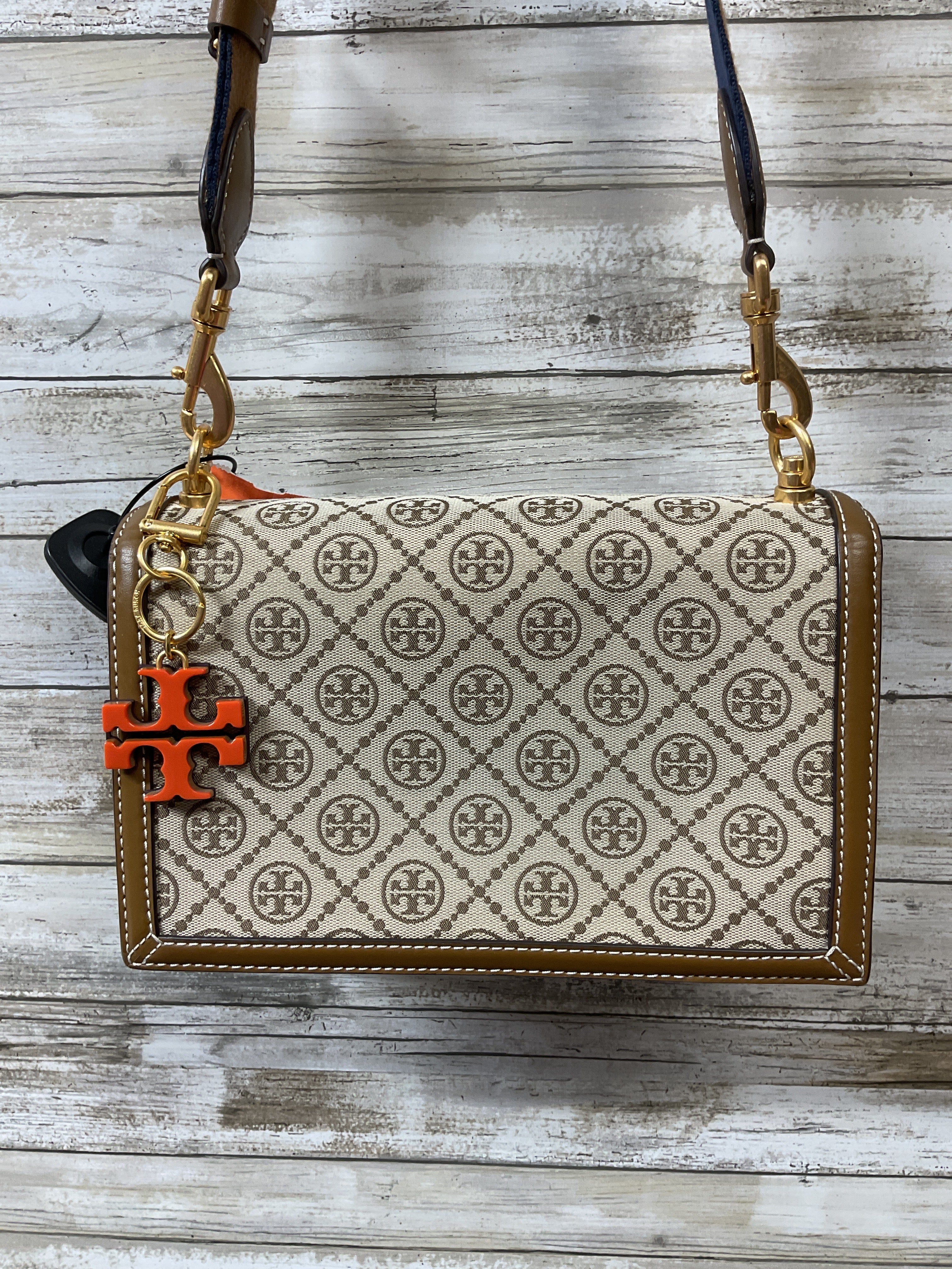 Handbag Designer By Tory Burch In Tan, Size:Medium