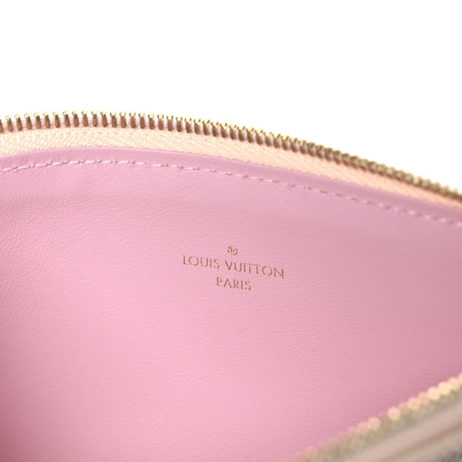 Damier Azur Felicie Chain Wallet Zippered Insert Rose Ballerine