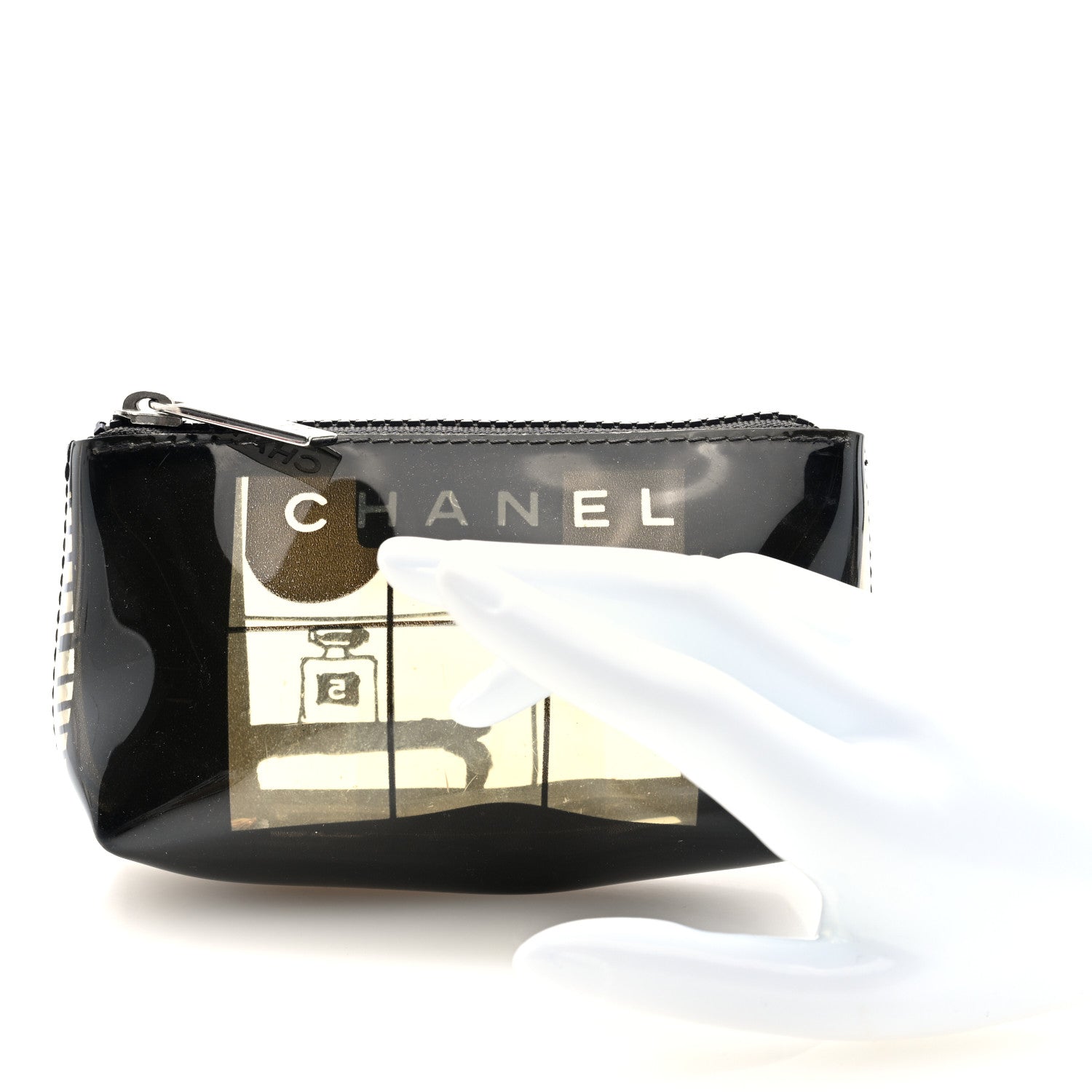 Vinyl Coco Window Cosmetic Pouch Black