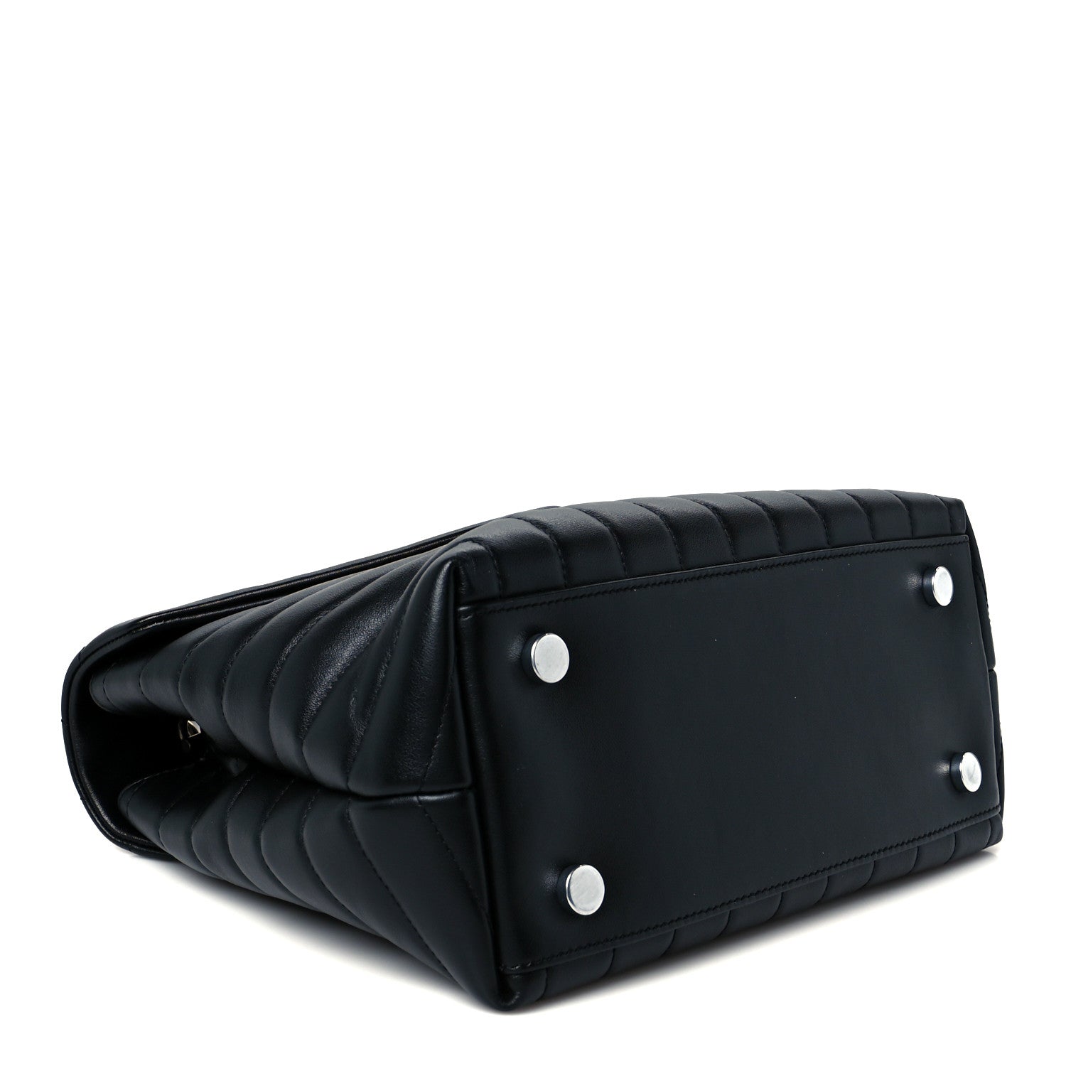 Calfskin Y Quilted Monogram Medium Loulou Satchel Black