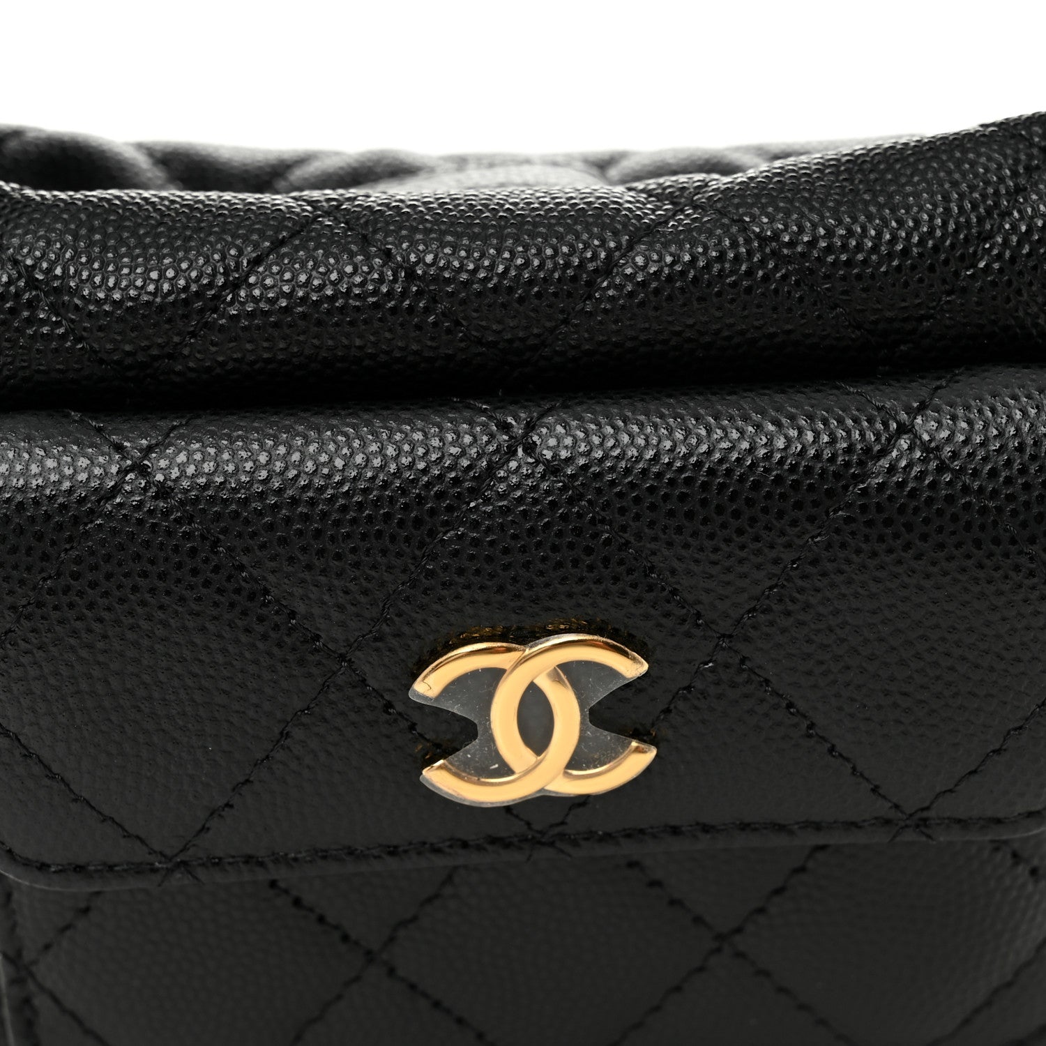 Caviar Quilted Polly Pocket Pouch Hobo Black