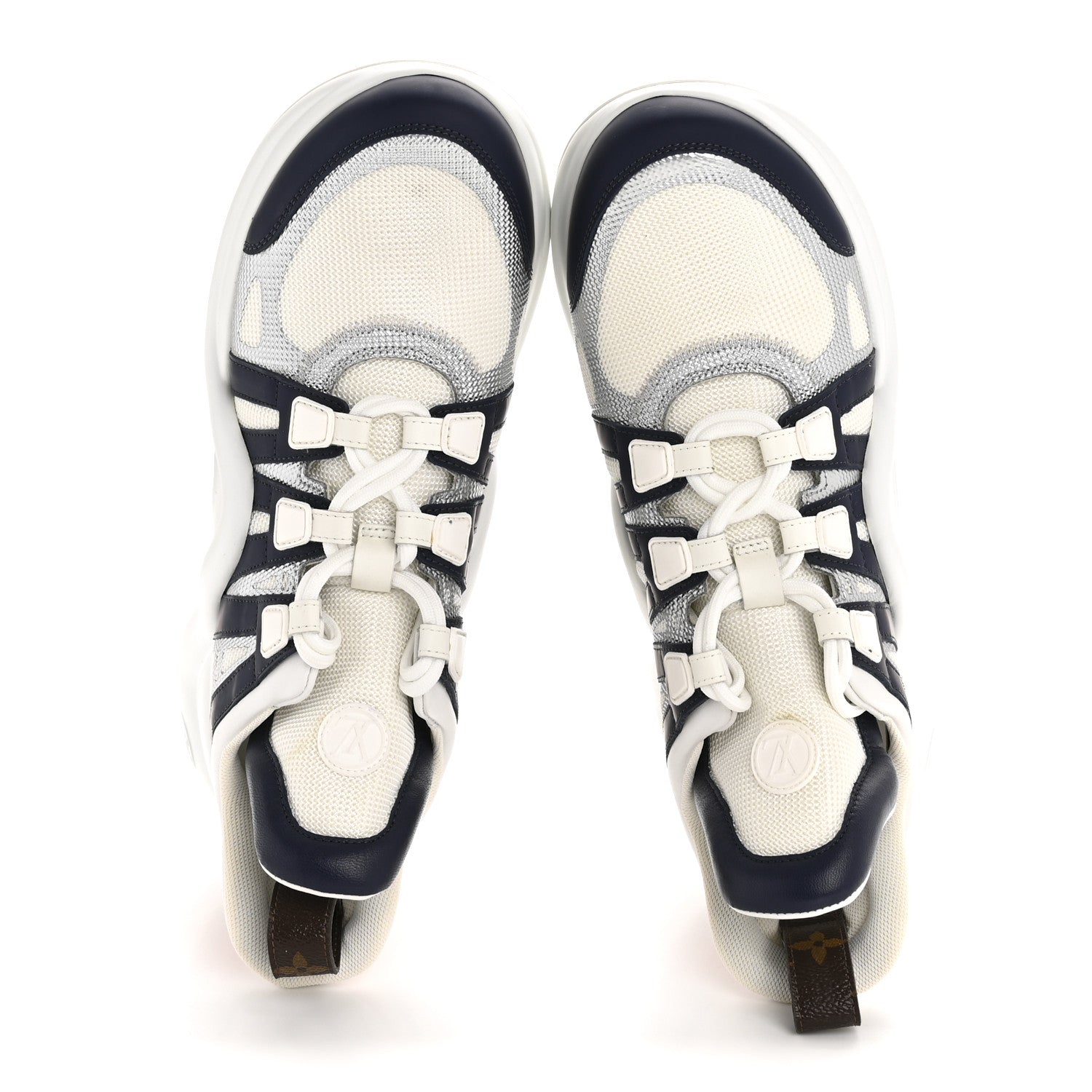 Calfskin Technical Nylon LV Archlight Sneaker 40.5 White Blue Pink