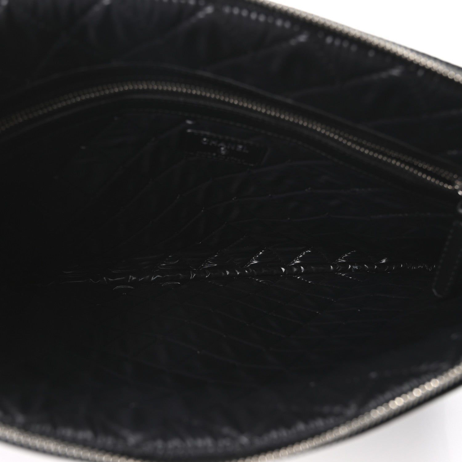 Striped Canvas Large Deauville Cosmetic Pouch Black