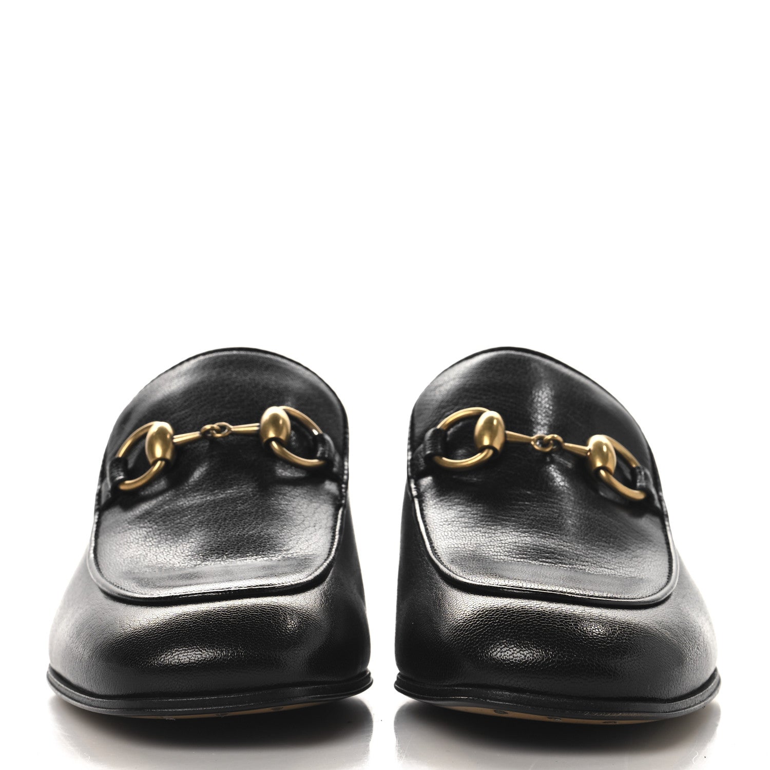 Goatskin Womens Horsebit Mid-Heel Loafers 37 Black