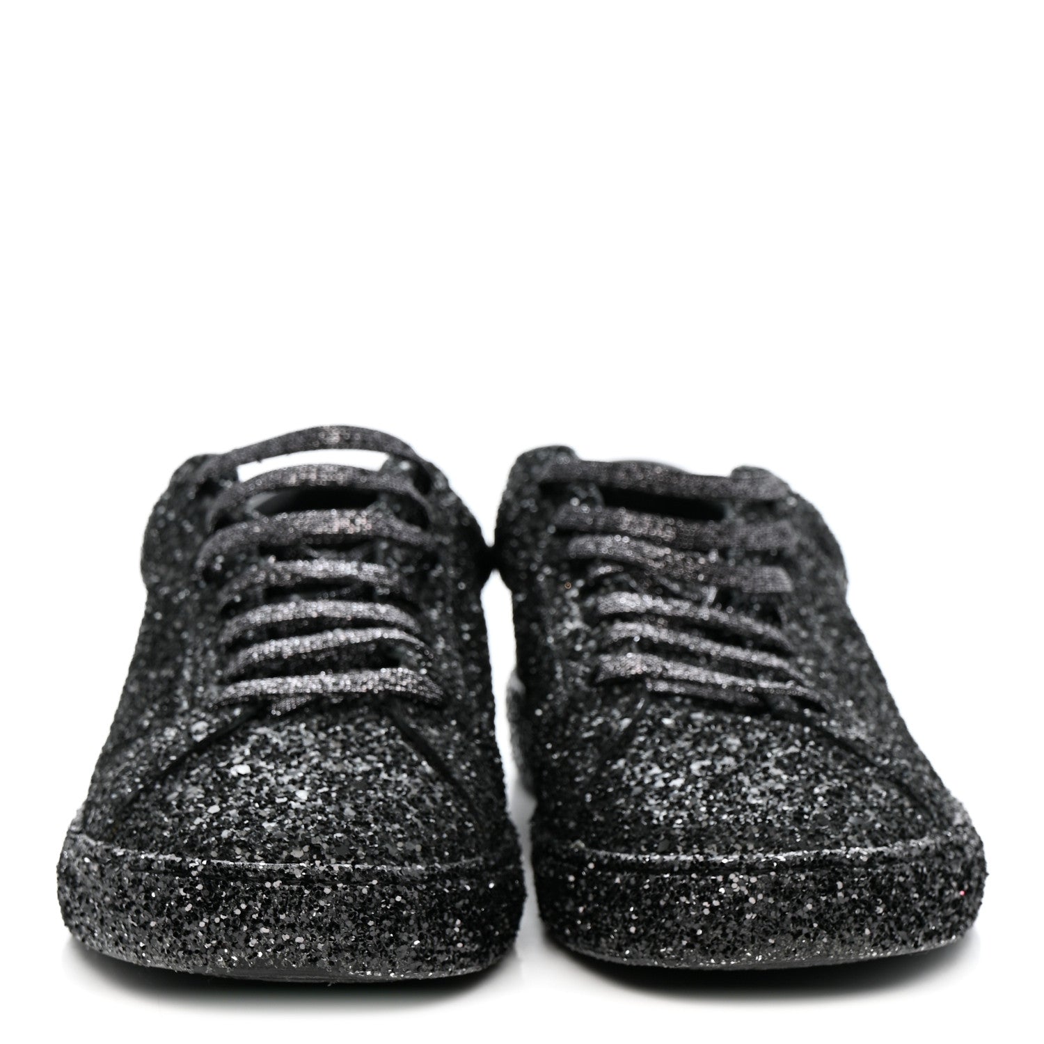 Calfskin Crystal Glitter Andy Sneakers 38.5 Black