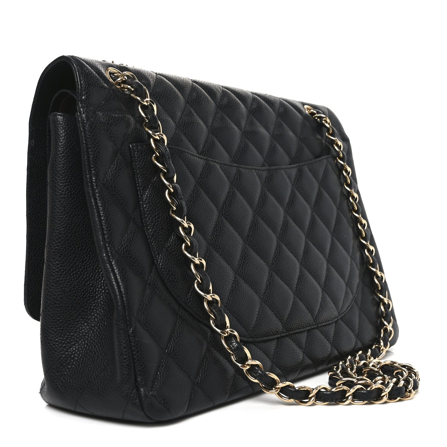 Caviar Quilted Maxi Double Flap Black