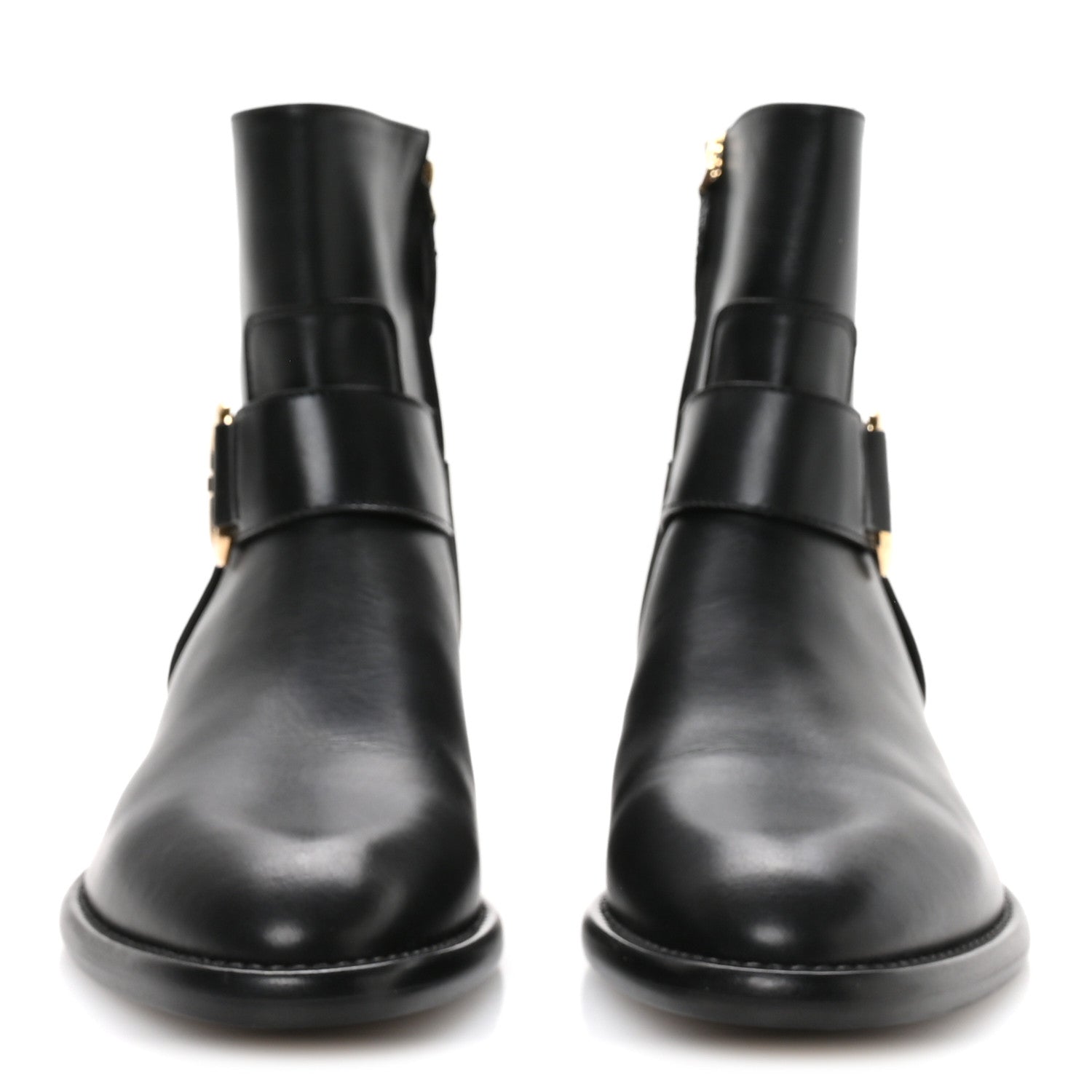 Calfskin Westside Flat Ankle Boots 39 Black