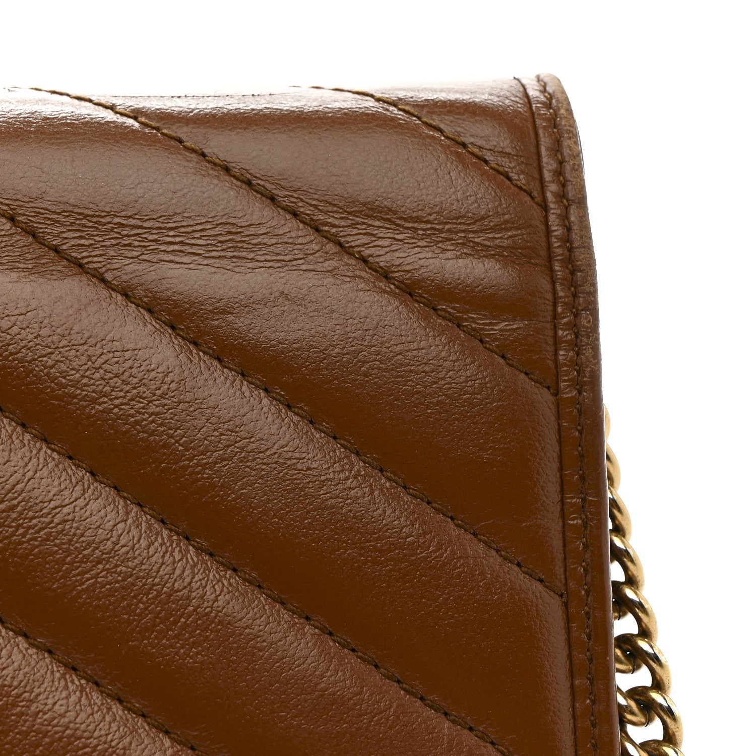 Azalea Calfskin Matelasse Diagonal GG Marmont Chain Wallet Cuir
