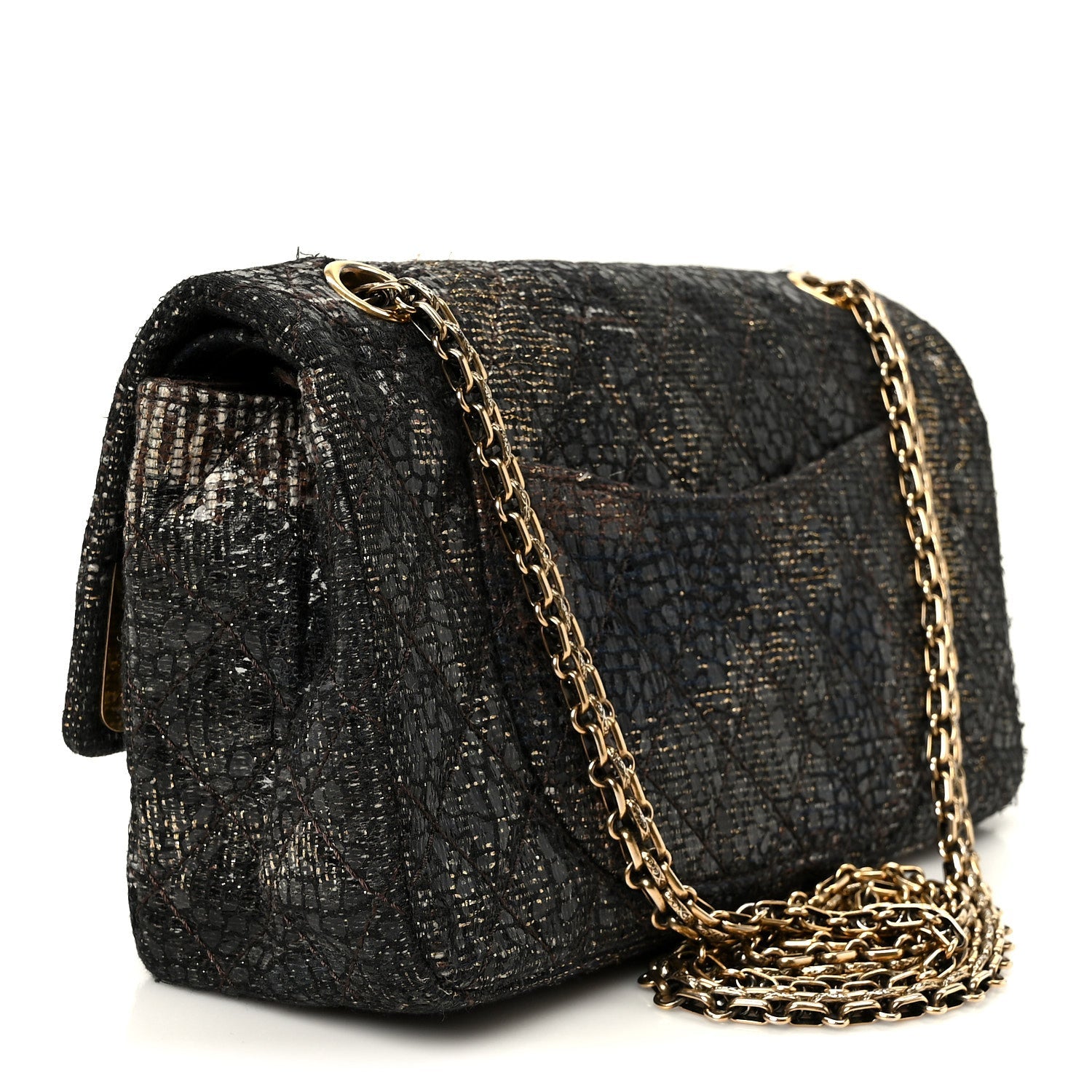 Metallic Glazed Tweed Quilted 2.55 Paris Shanghai Reissue 226 Flap Multicolor