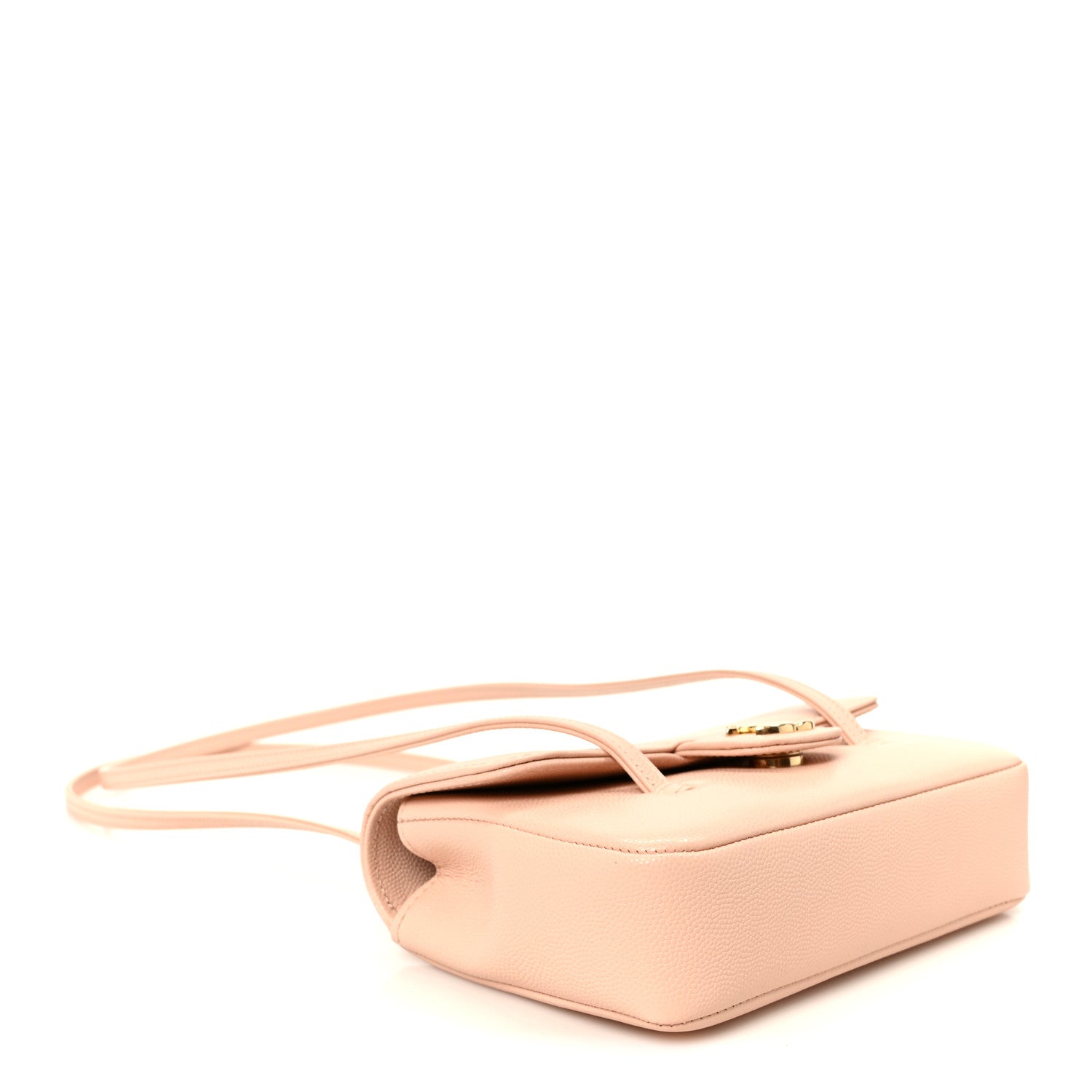 Shiny Caviar Mini Preppy Coco Shoulder Bag Light Pink
