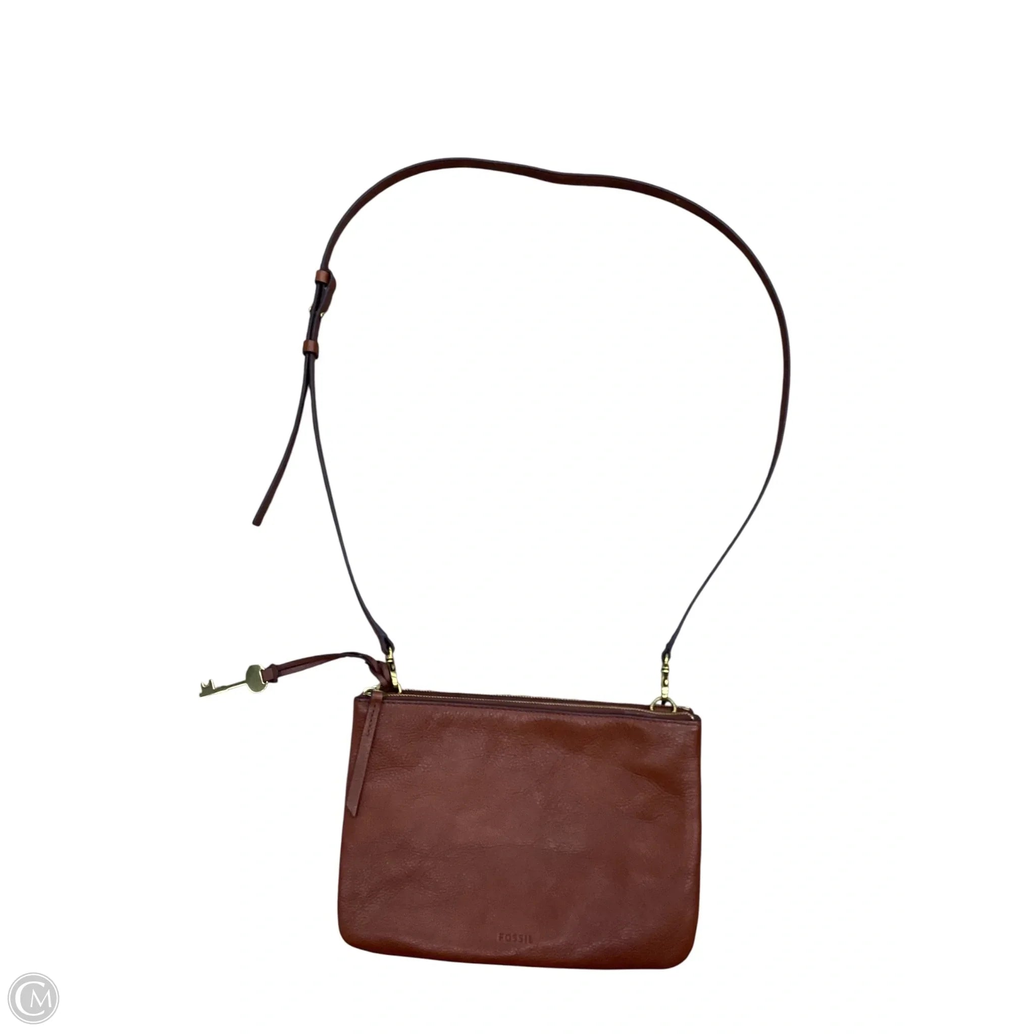 Crossbody Leather By Fossil, Size: Medium