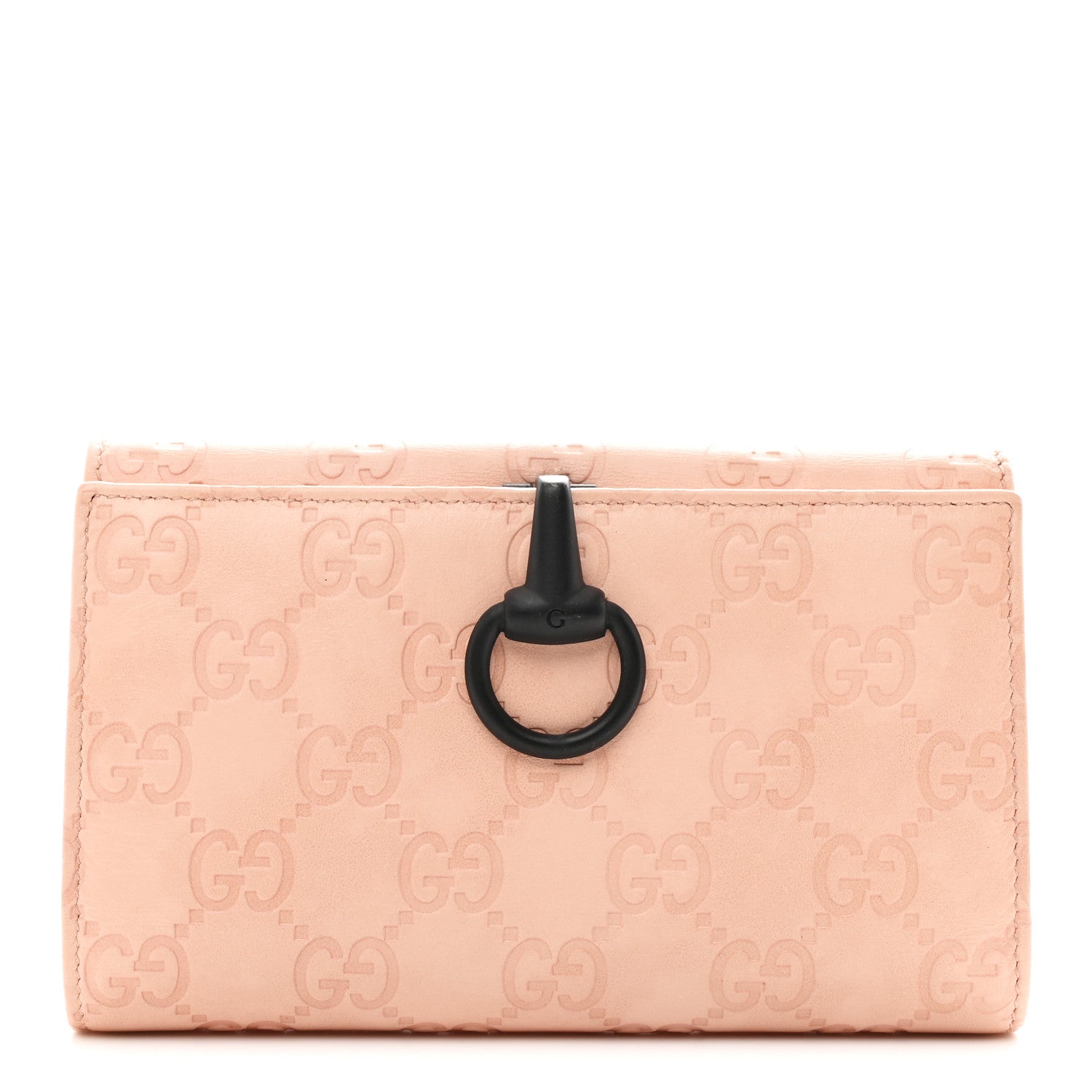 Guccissima Horsebit Clip Wallet Pink