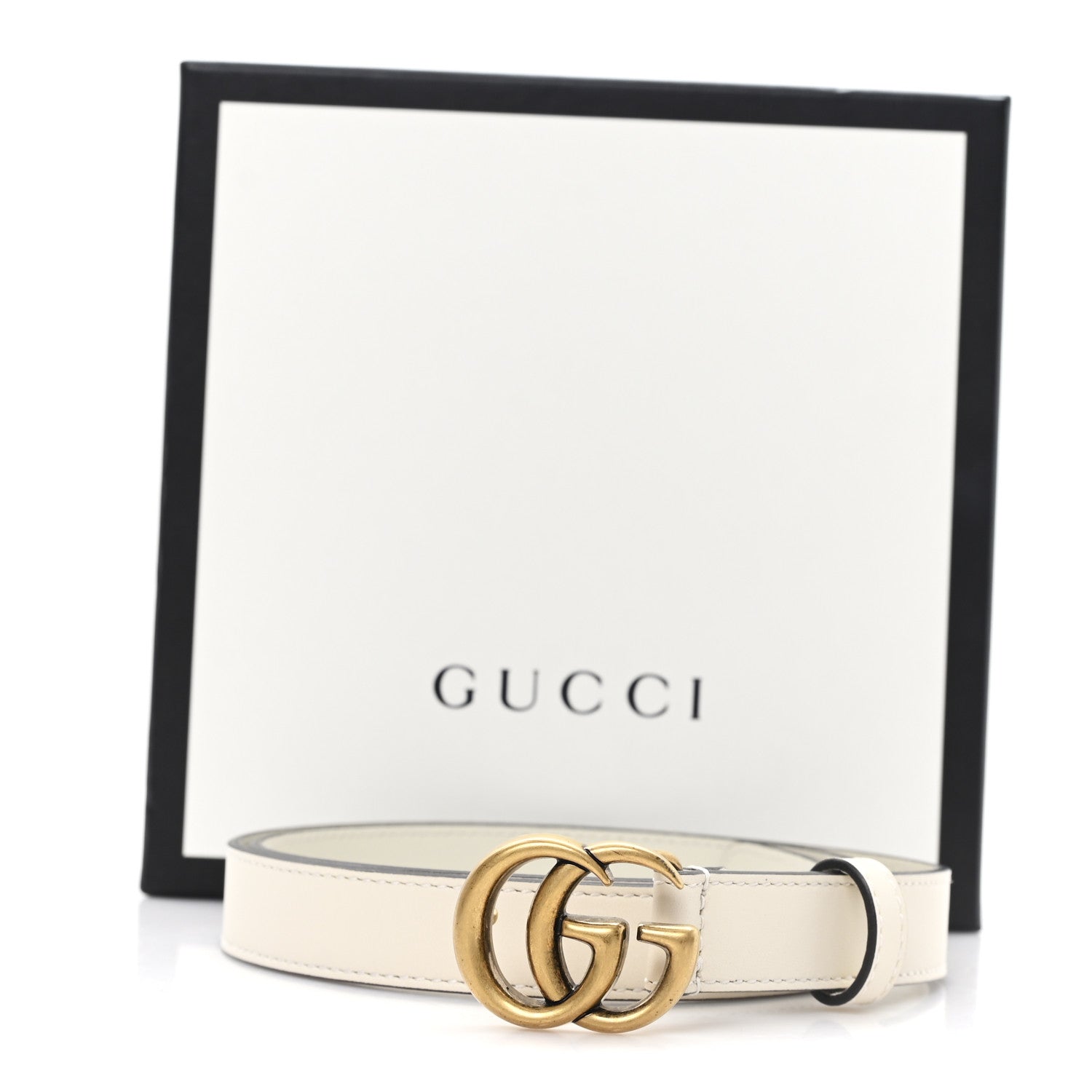 Calfskin Double G 20mm Belt 80 32 Mystic White