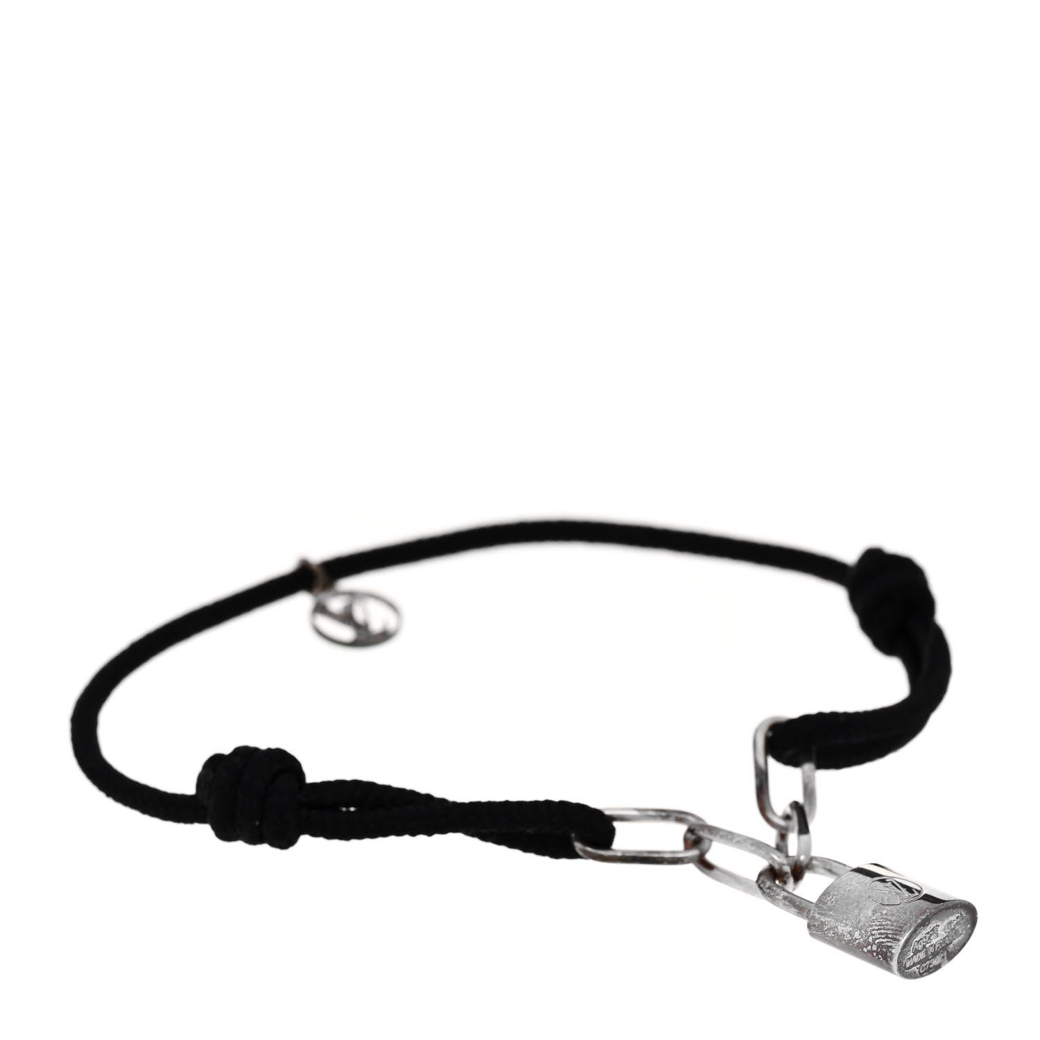 X Virgil Abloh Sterling Silver Lockit Bracelet Black