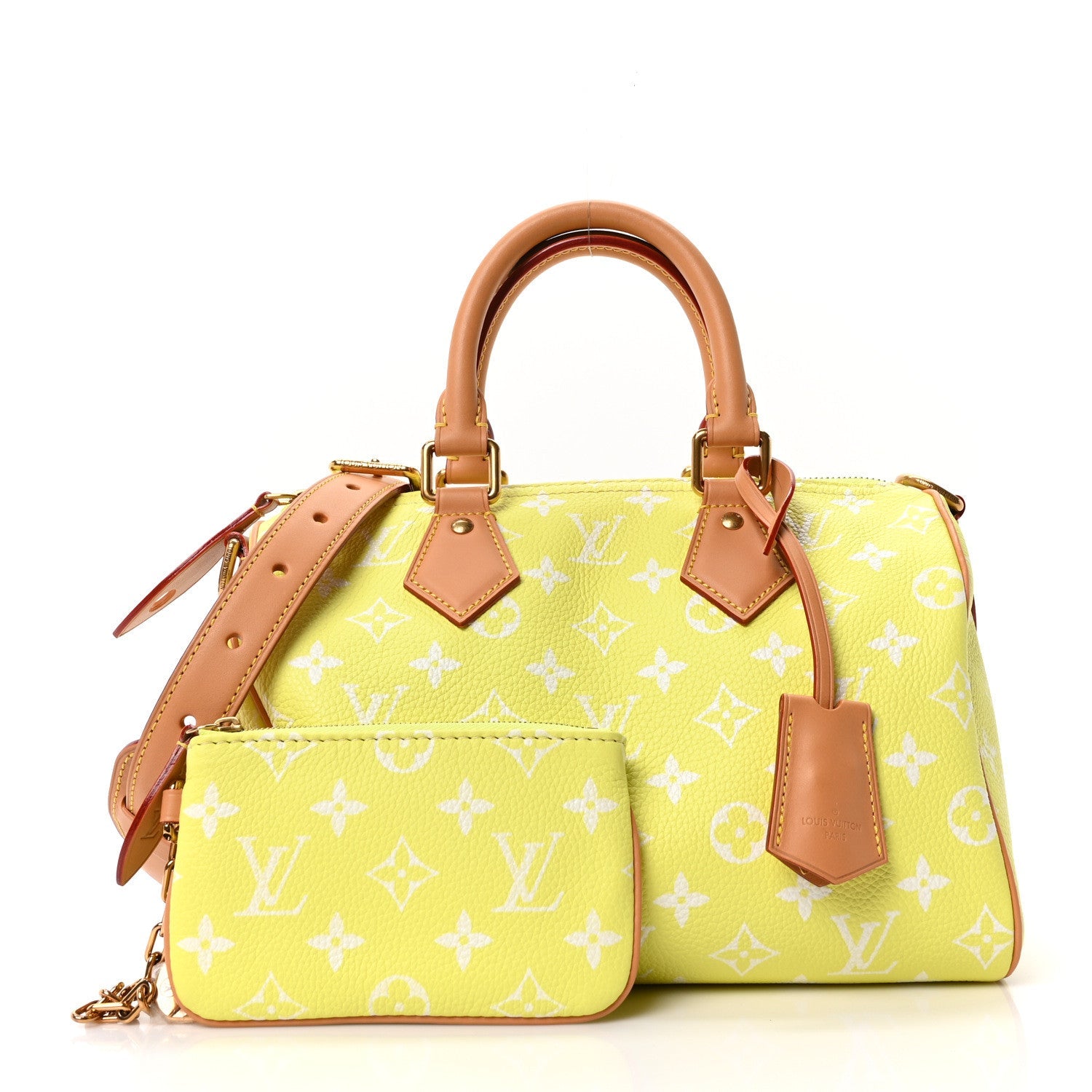 Calfskin Monogram Speedy P9 Bandouliere 25 Lemonade Yellow