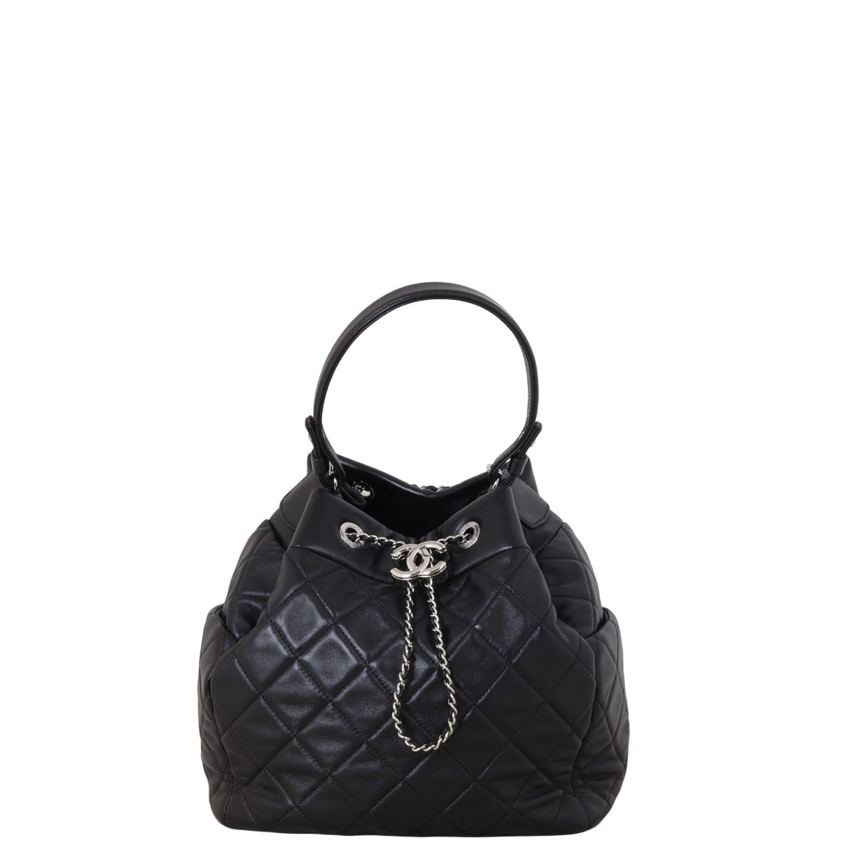 Chanel Quilted CC Drawstring Bucket Bag