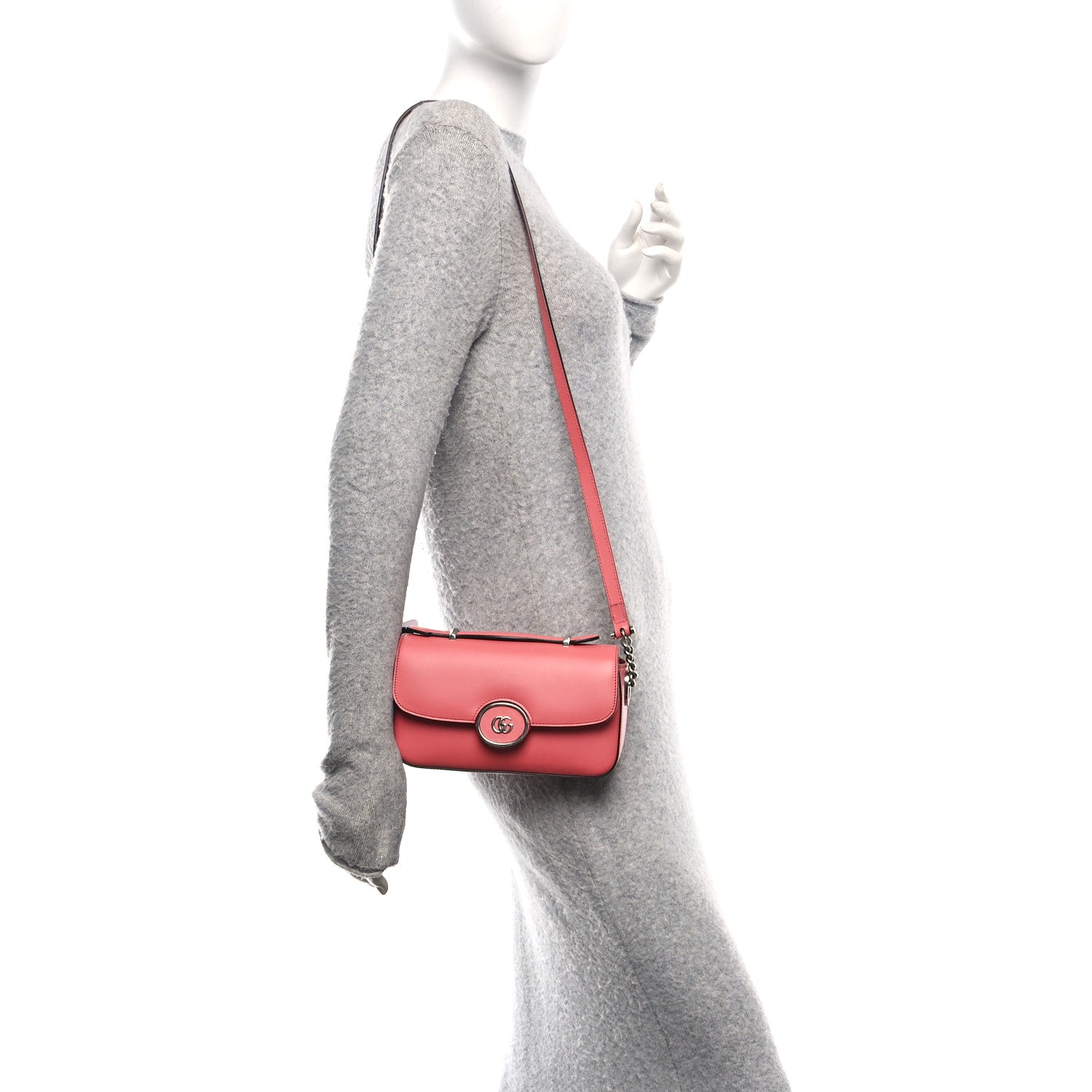 Senna Calfskin Petite GG Top Handle Shoulder Bag Pink