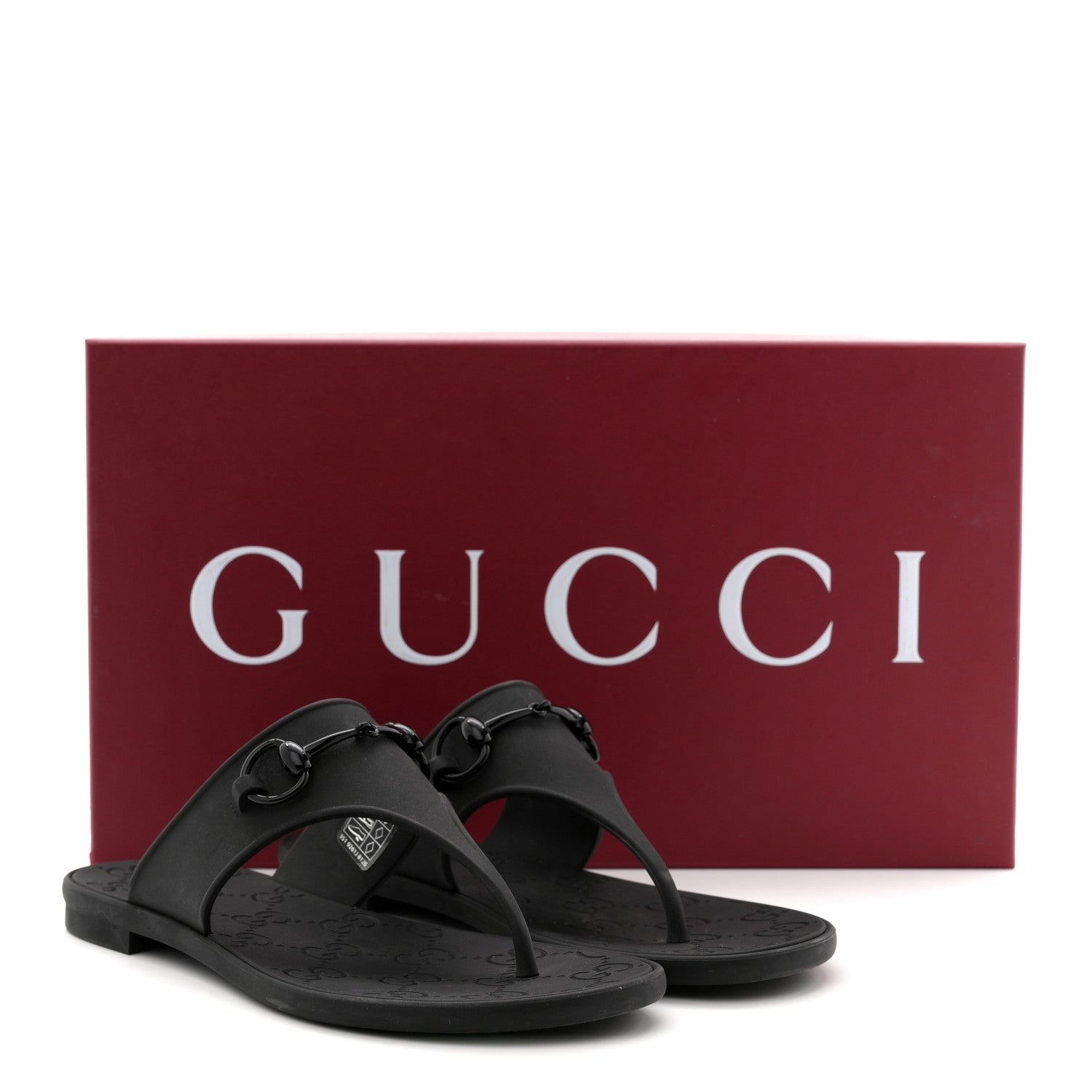 Rubber Womens Horsebit Thong Sandals 38 Black