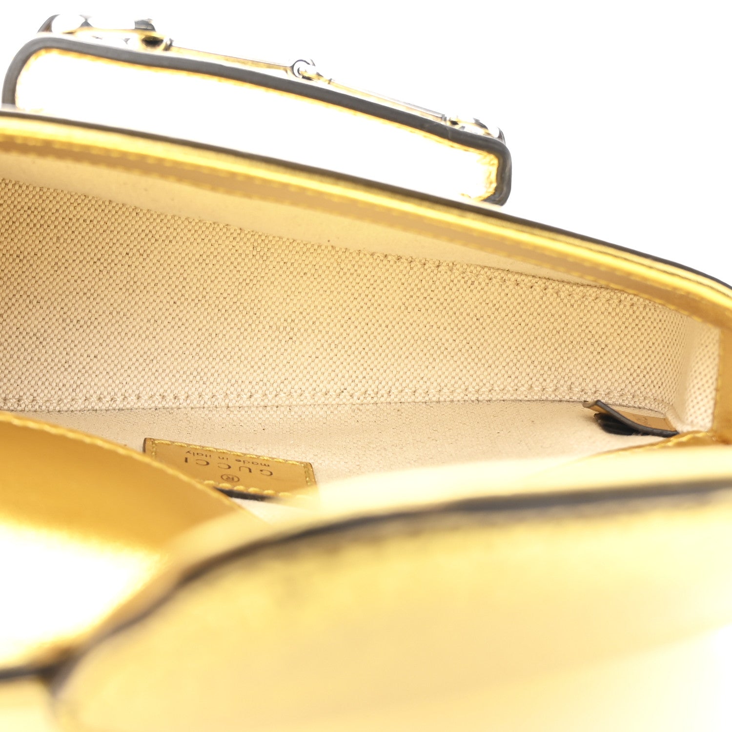 Metallic Calfskin Mini Horsebit 1955 Asymmetric Shoulder Bag Gold