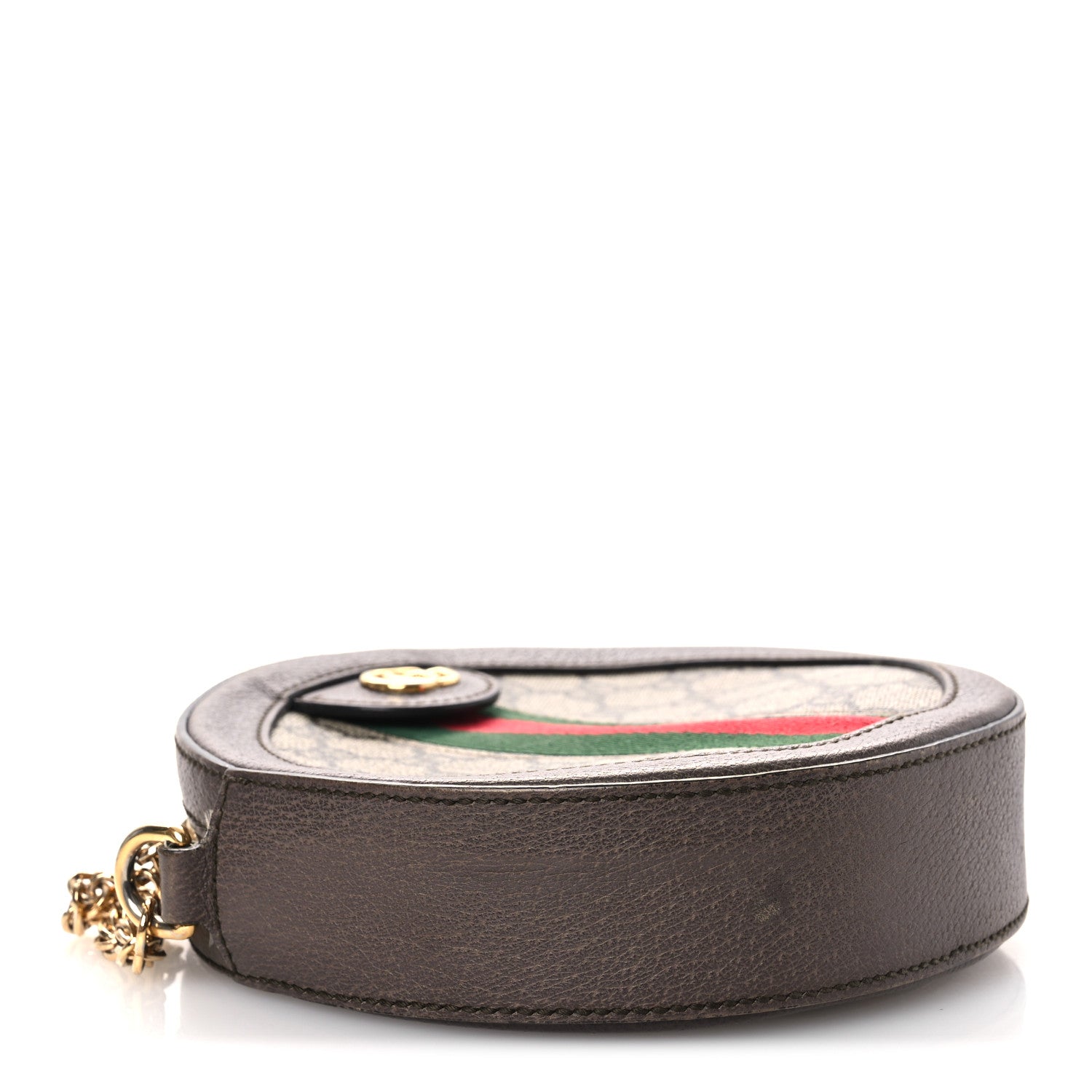 GG Supreme Monogram Web Mini Ophidia Round Shoulder Bag Brown