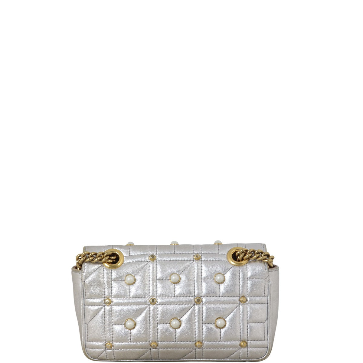 Gucci GG Marmont Matelasse Mini Shoulder Bag Pearl Studded