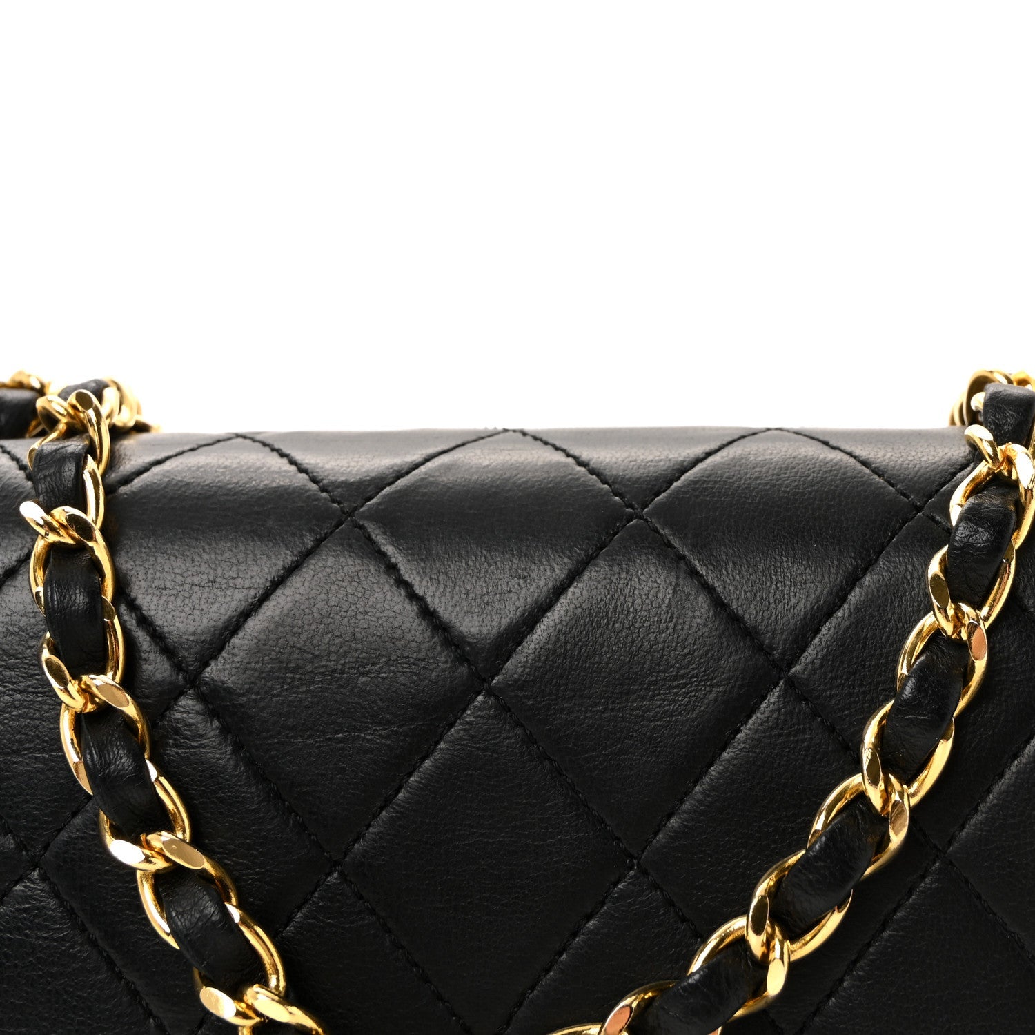 Lambskin Quilted Small Single Flap Black