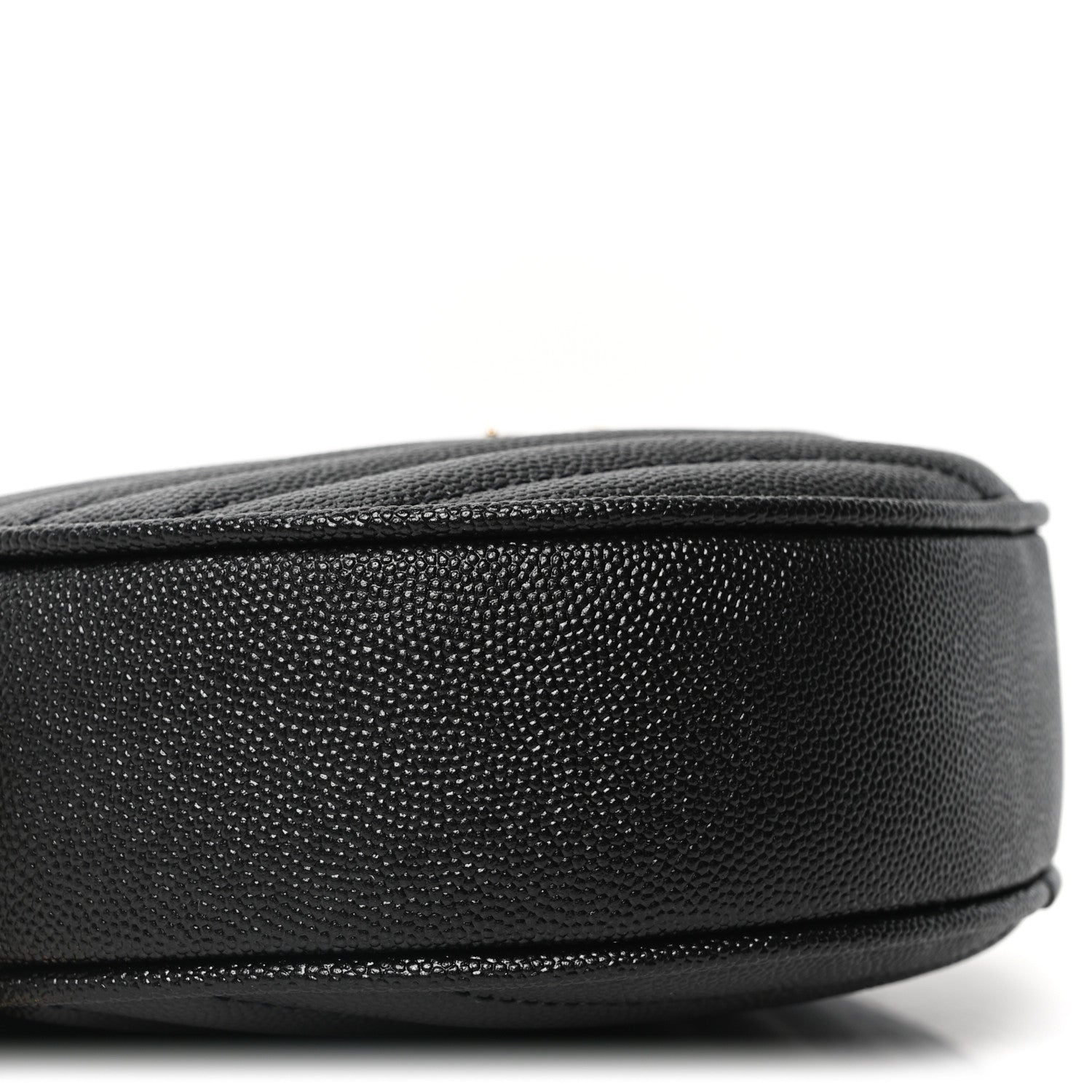 Grain De Poudre Matelasse Chevron Quilted Round Vinyle Camera Bag Black