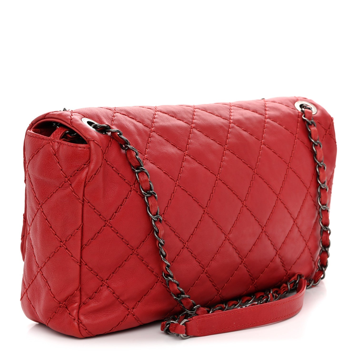 Calfskin Ultimate Stitch Flap Red