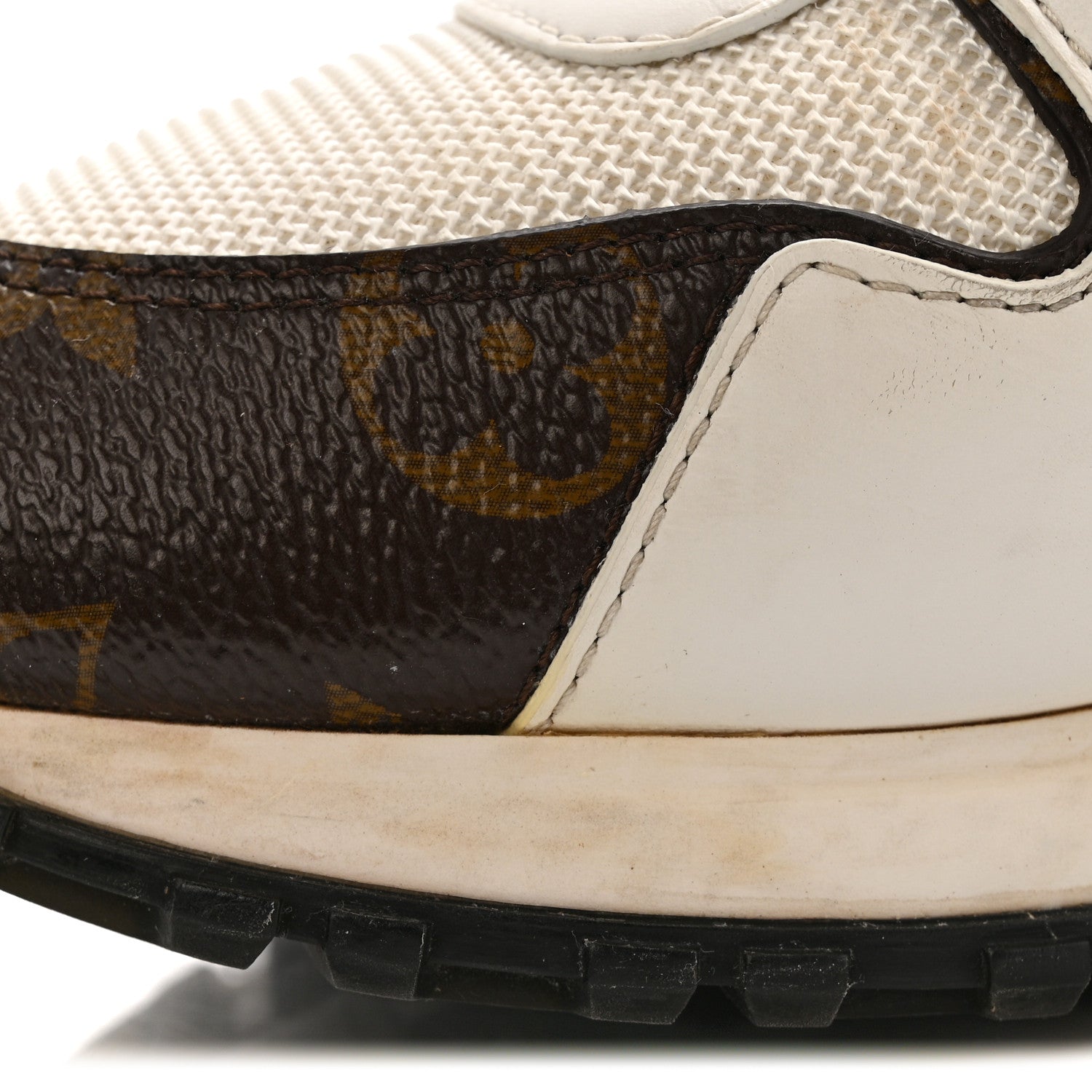 Calfskin Monogram Run Away Sneakers 37 White
