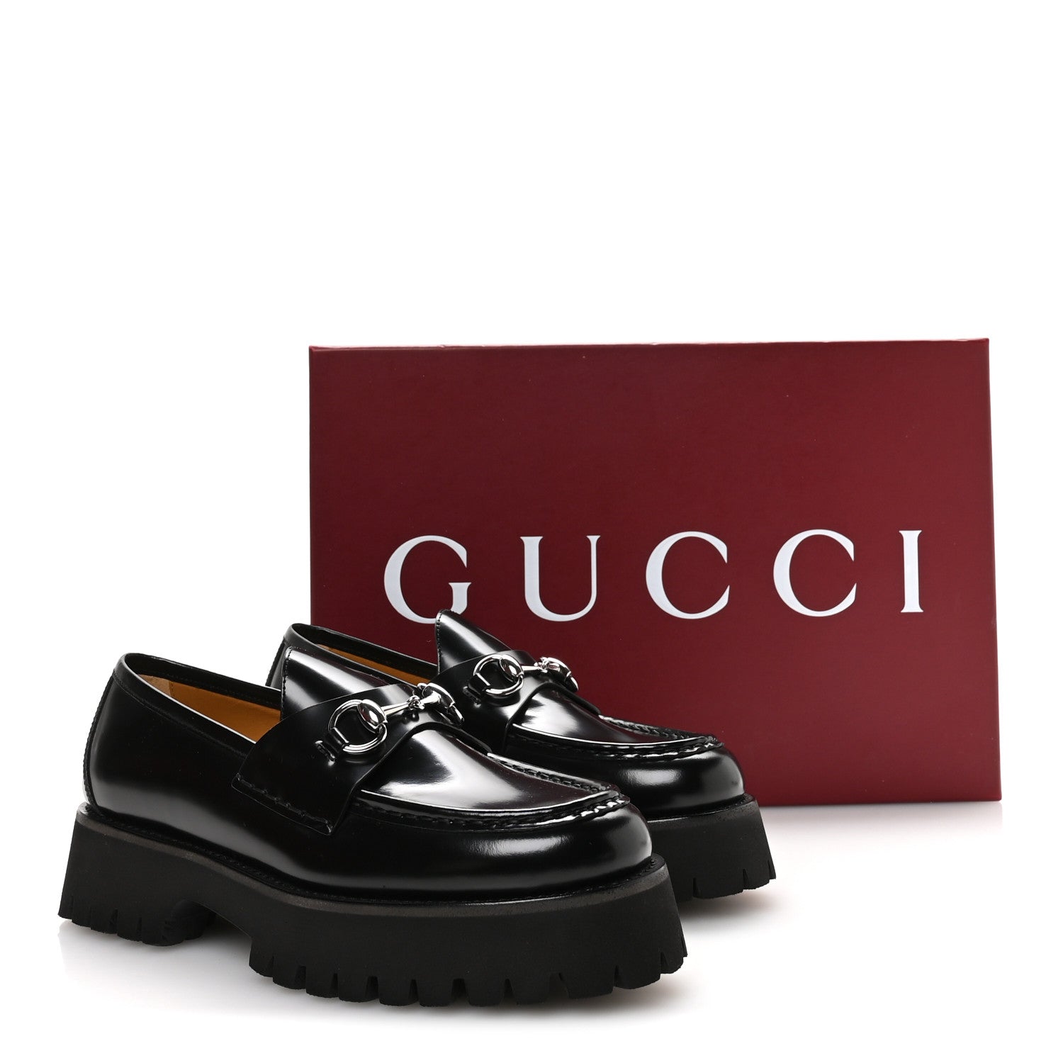 Cordovan Lux Womens Horsebit 45mm Platform Loafers 39.5 Black