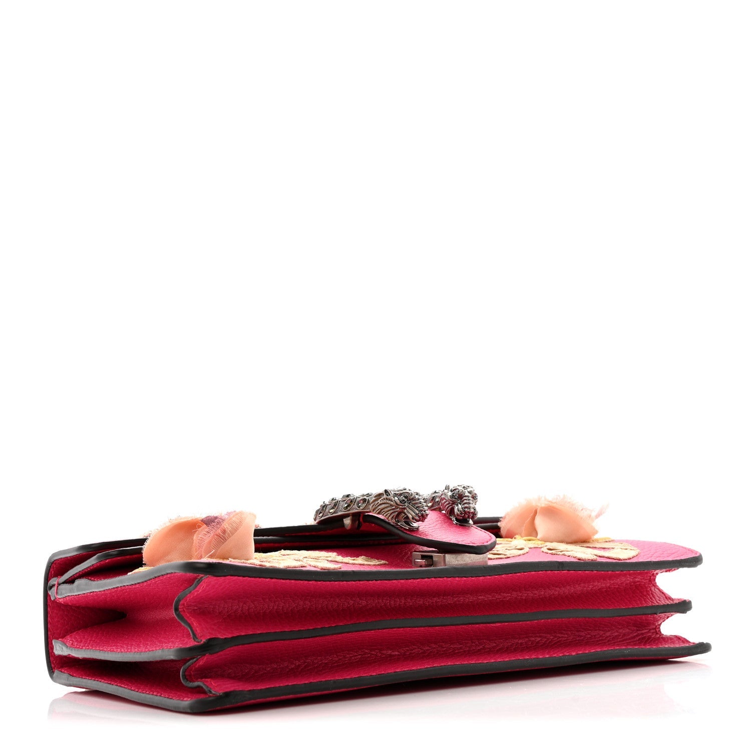 Pebbled Calfskin Embellished Guccify Small Dionysus Shoulder Bag Rosa