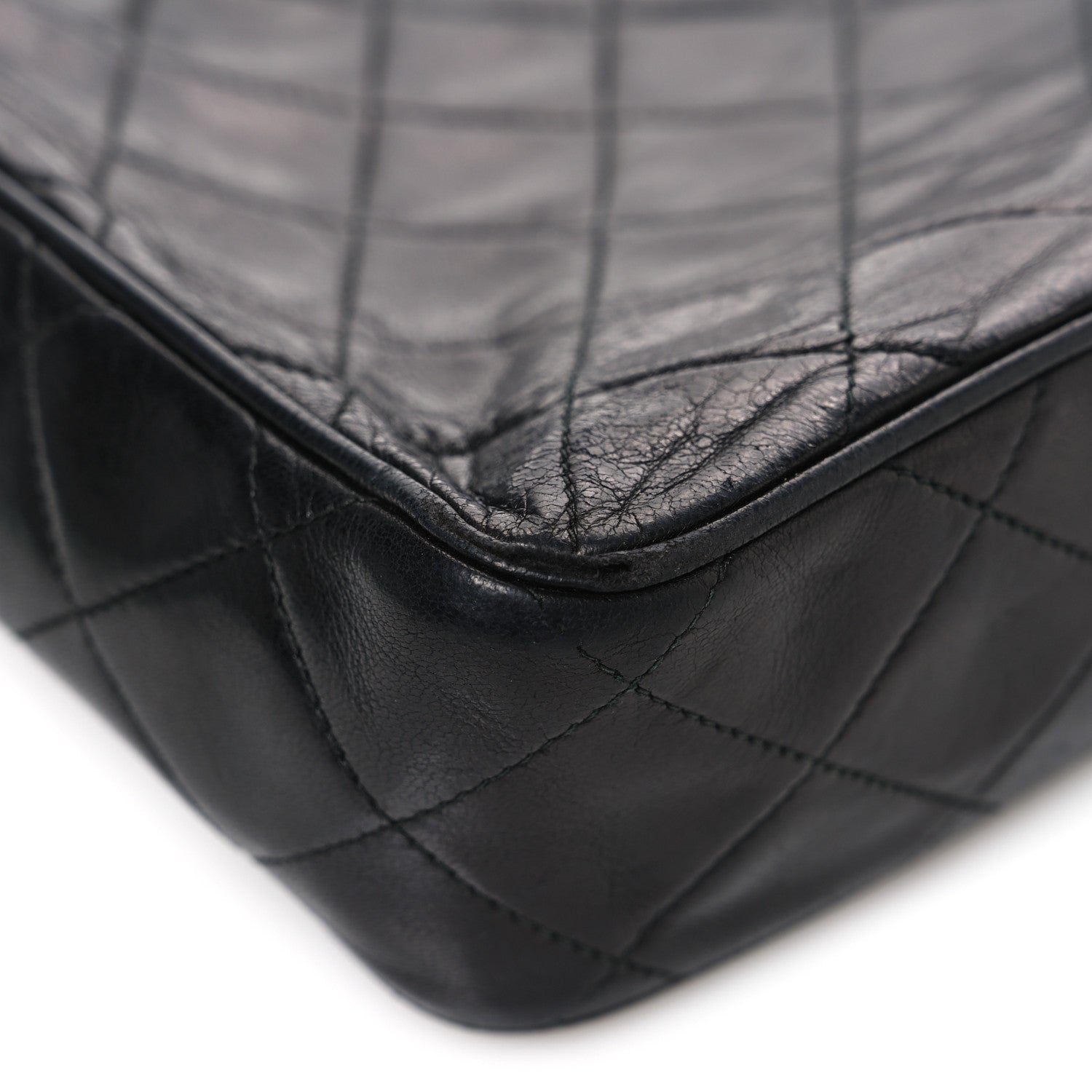 Lambskin Quilted CC Tassel Camera Case Black