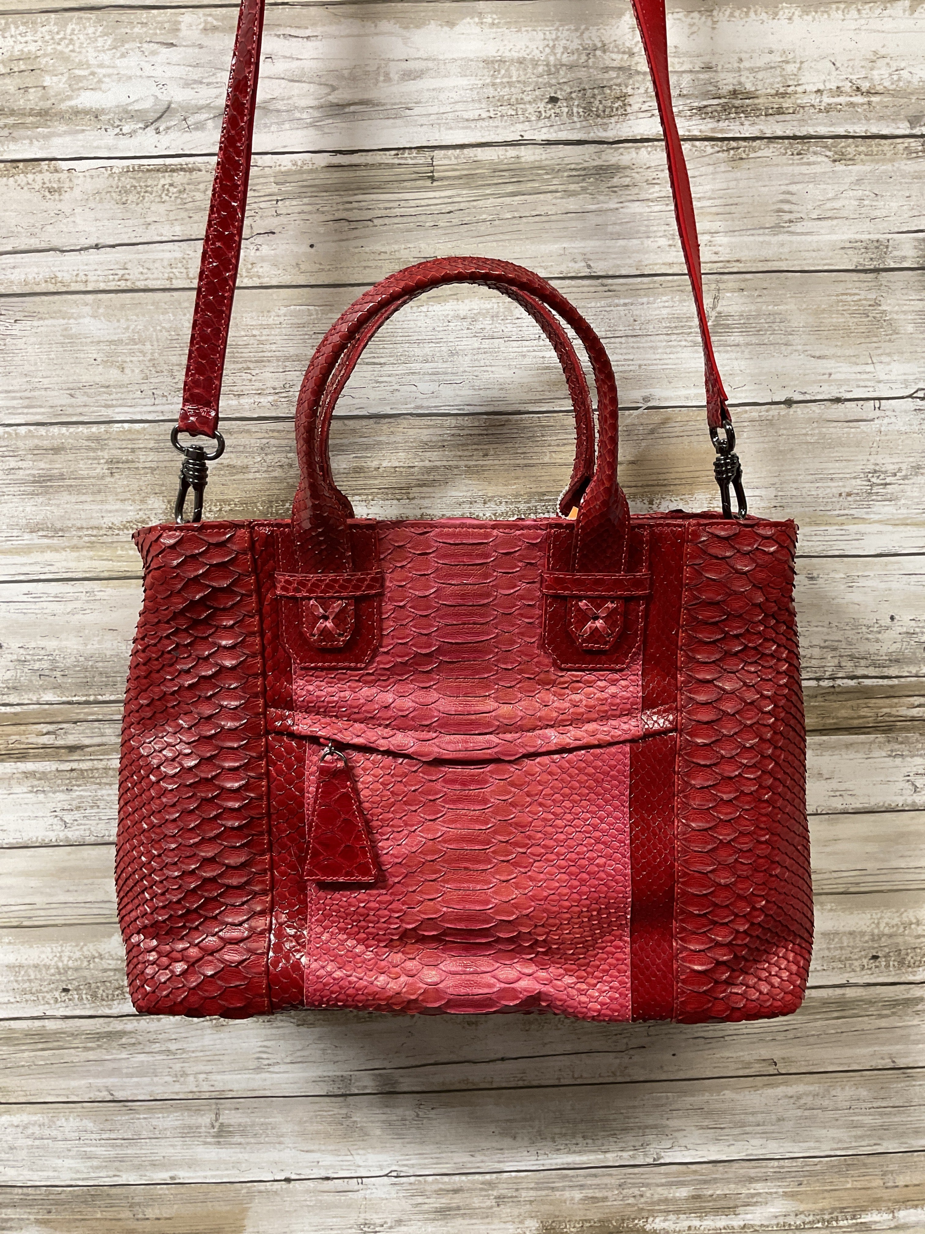 Handbag Leather By Cma In Red, Size:Medium