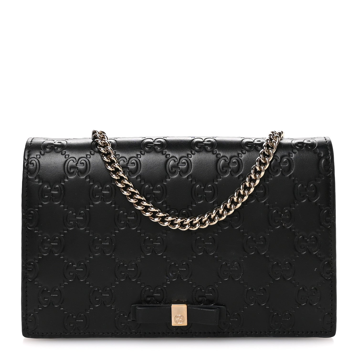 Guccissima Signature Bowy Chain Wallet Black