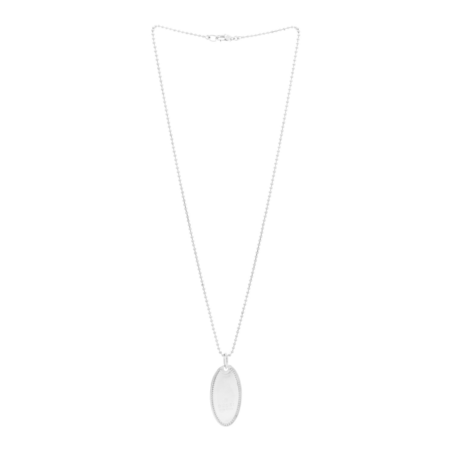 Sterling Silver Trademark Logo Oval Pendant Necklace