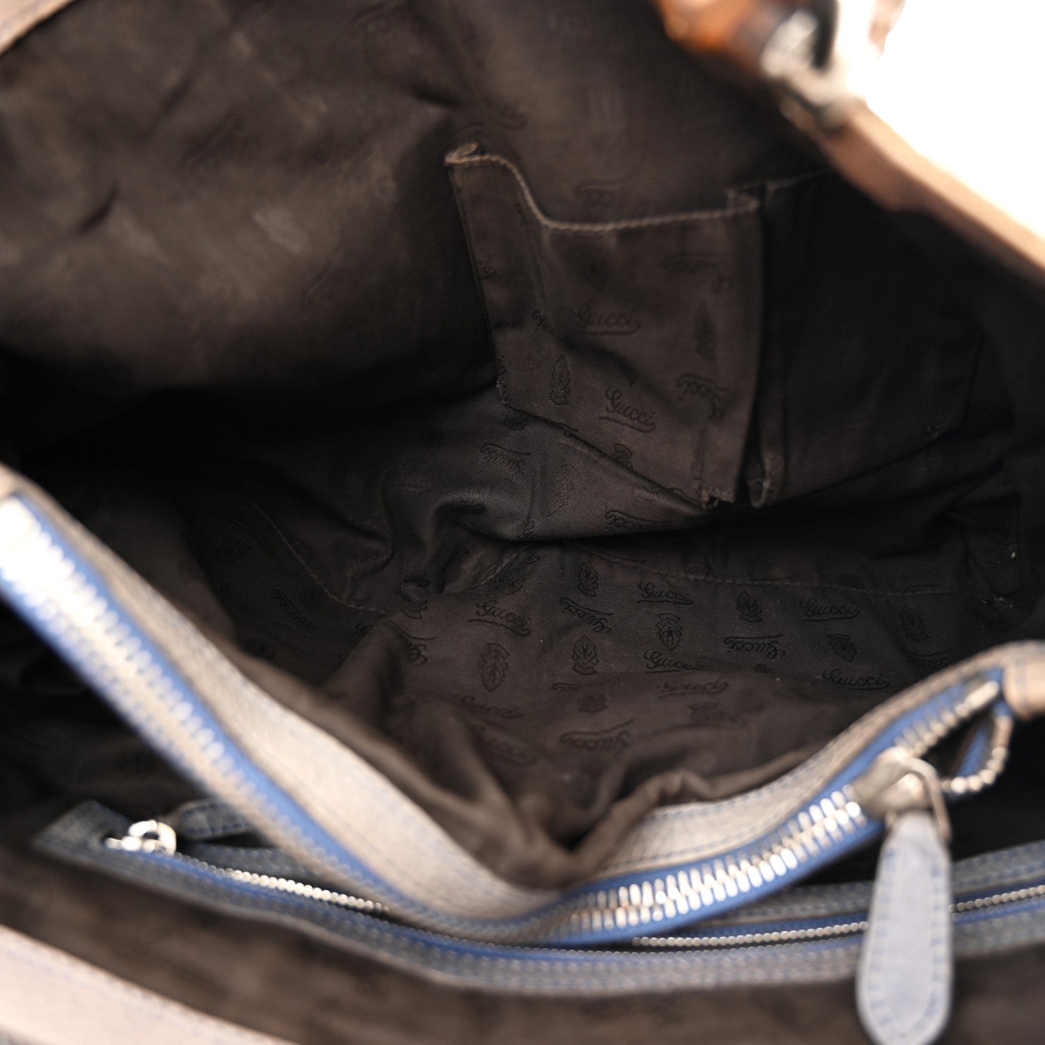 Monogram Medium Bamboo Bar Tote Blue