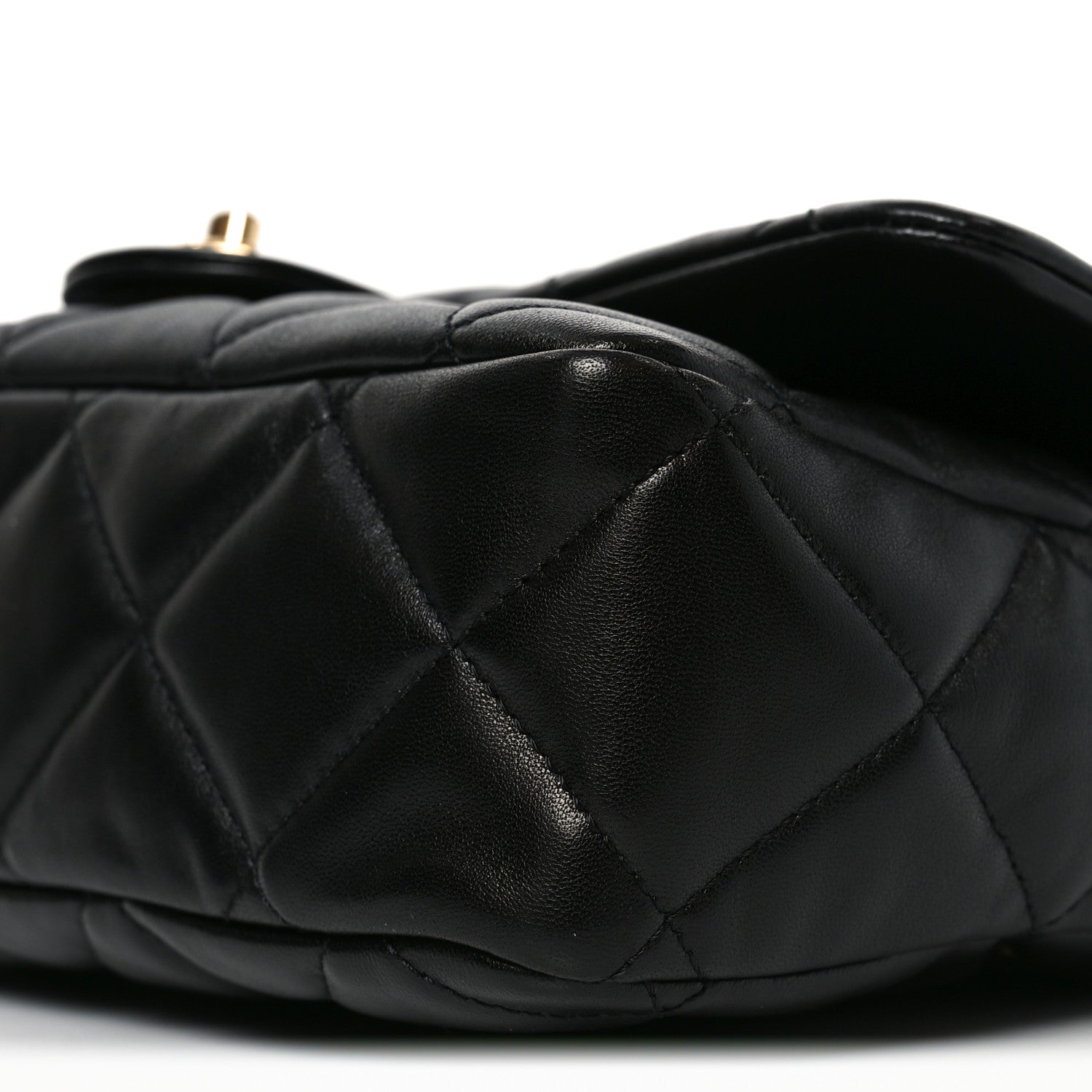 Lambskin Quilted Large CC Funky Town Flap Black