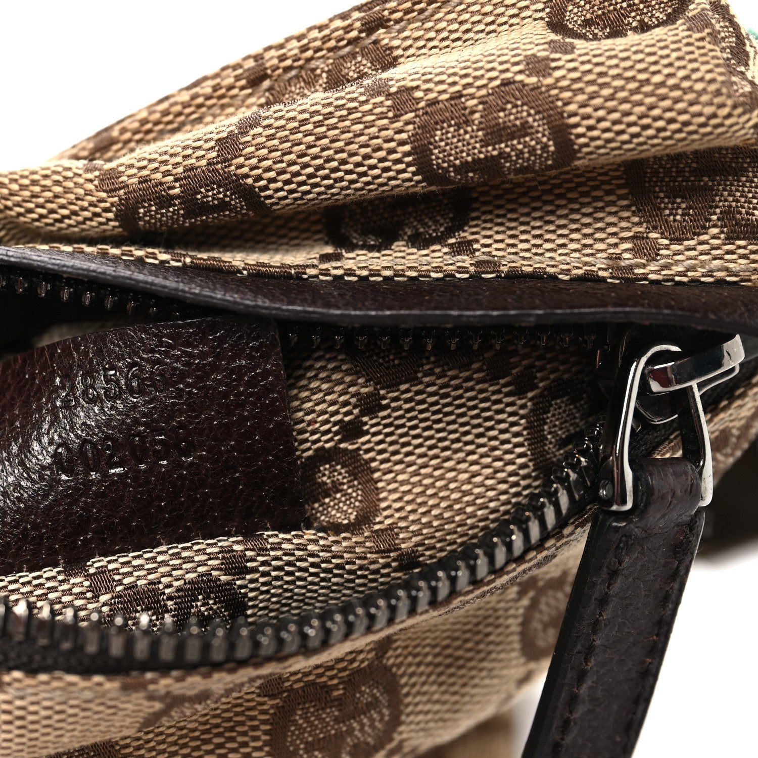 GG Monogram Web Double Pocket Belt Bag Dark Brown