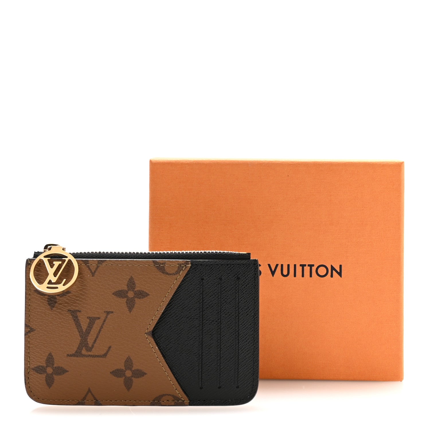 Reverse Monogram Zipped Romy Card Holder