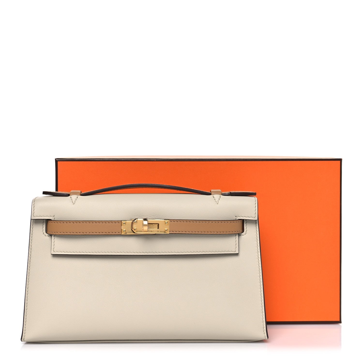Swift Horseshoe Kelly Pochette Clutch Nata Biscuit