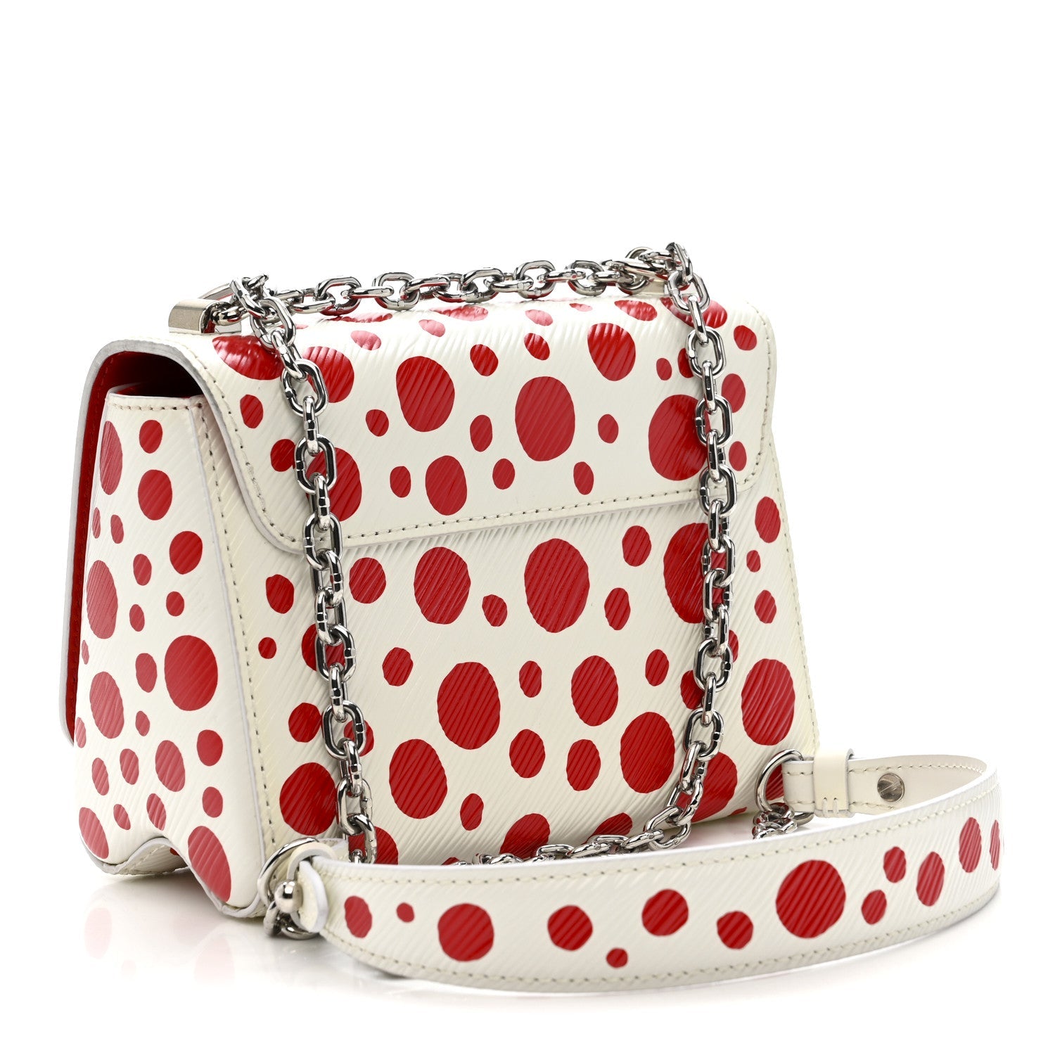 LV X YK Epi Infinity Dots Twist Shoulder Bag PM White Red