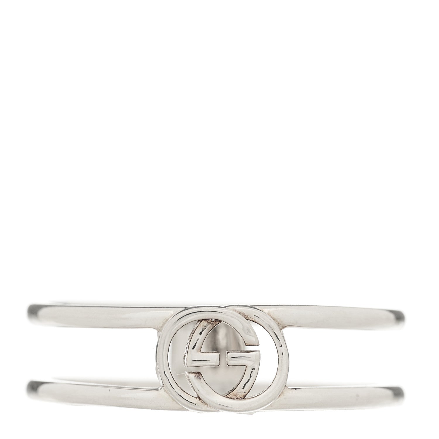 Sterling Silver 6mm Interlocking G Open Band Ring 60 9.25