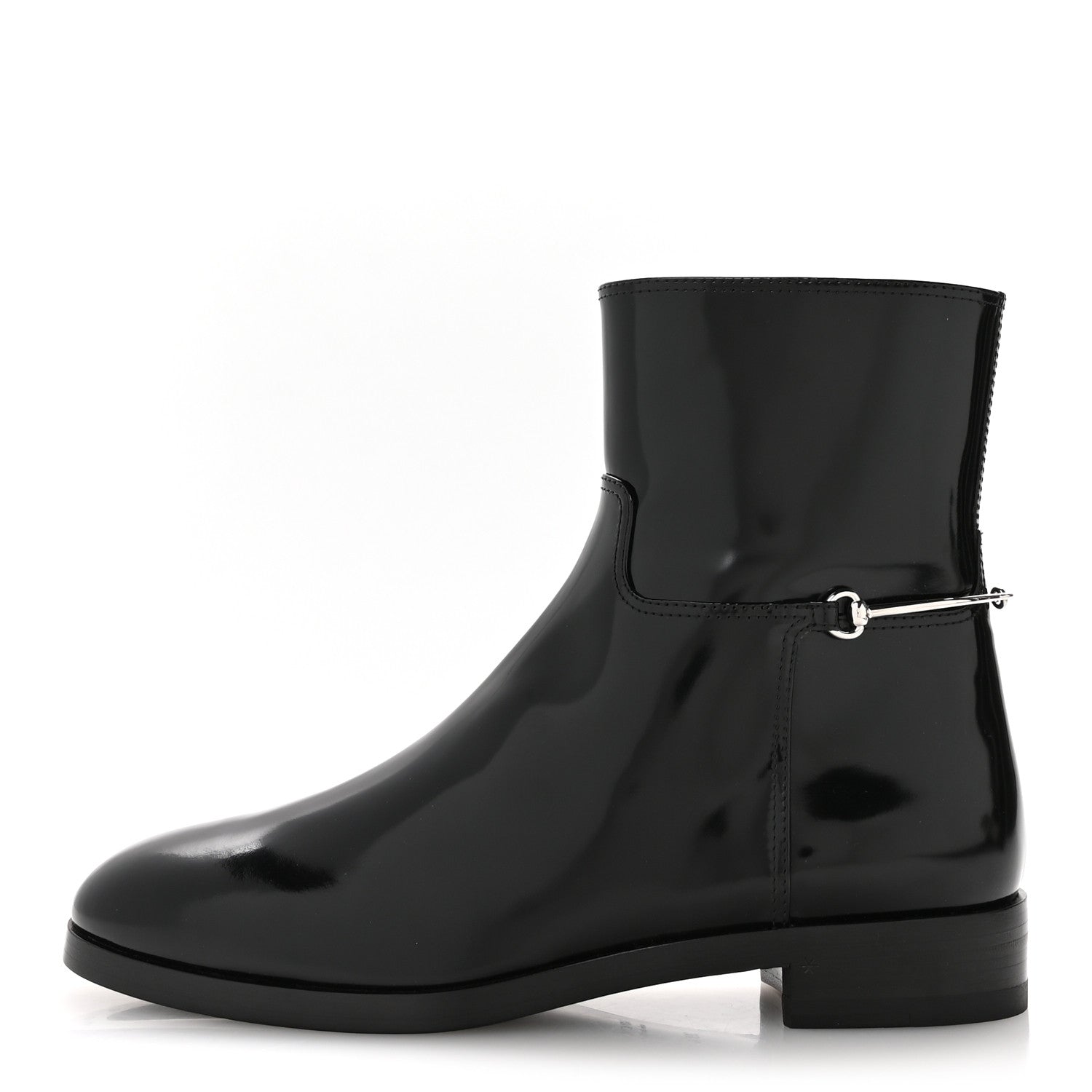 Brushed Calfskin Michelangelo Slim Horsebit Ankle Boots 39.5 Black