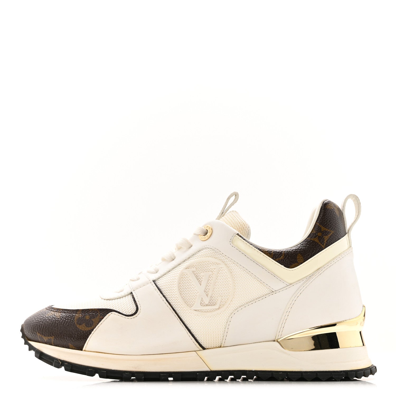 Calfskin Monogram Run Away Sneakers 37 White