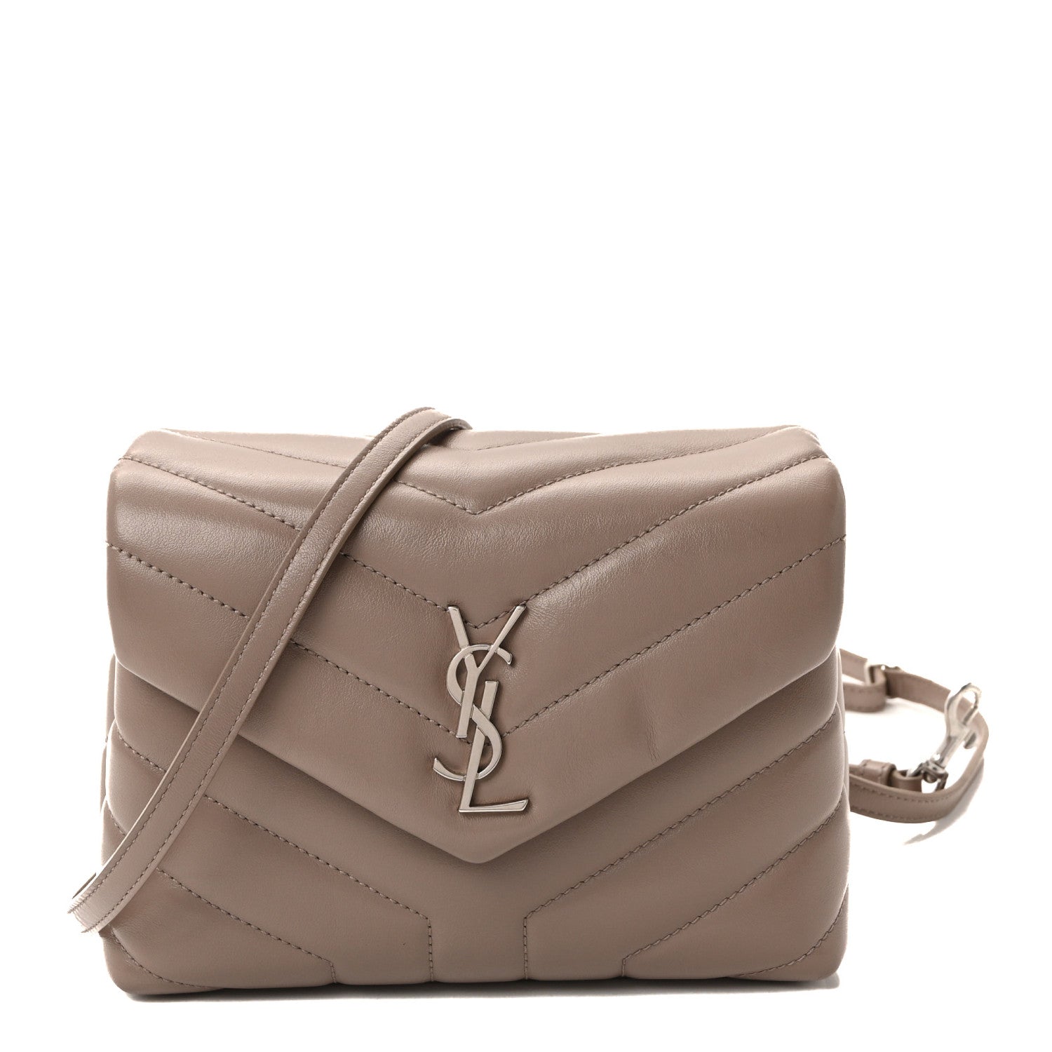 Calfskin Y Quilted Monogram Toy Loulou Crossbody Bag Mink