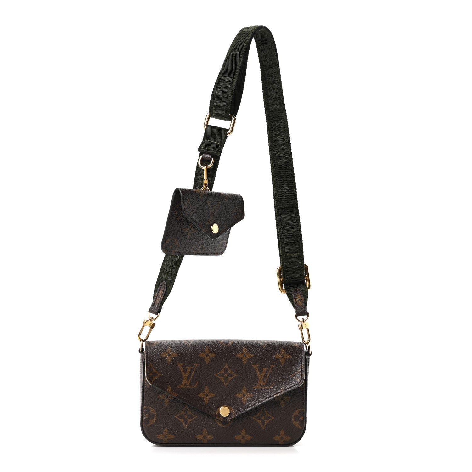 Monogram Felicie Strap & Go Kaki