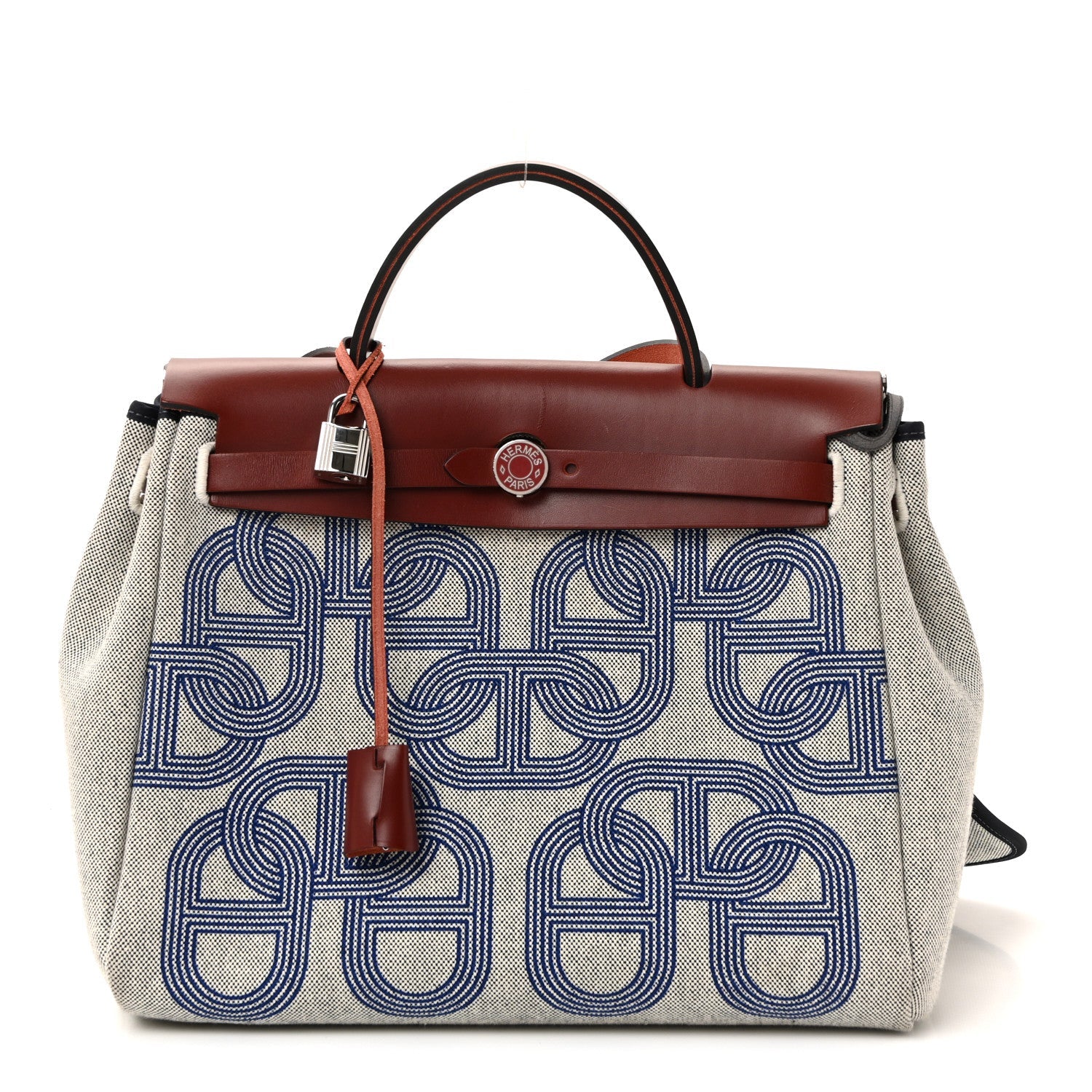 H Plume Canvas Vache Hunter Horseshoe Laque Circuit 24 Herbag Zip Retourne 31 Bleu Indigo Ecru Rouge H