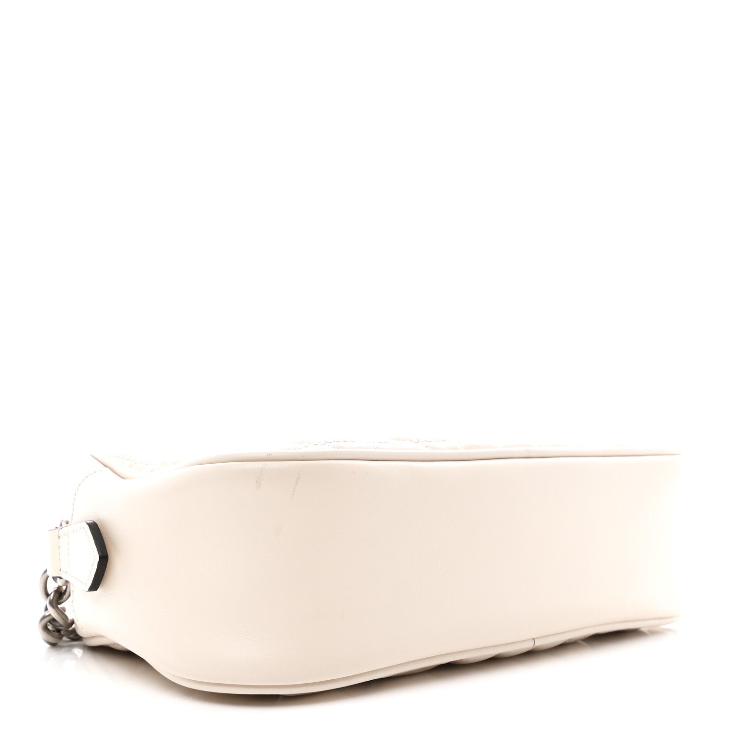 Calfskin Matelasse Aria Small GG Marmont Chain Shoulder Bag Mystic White